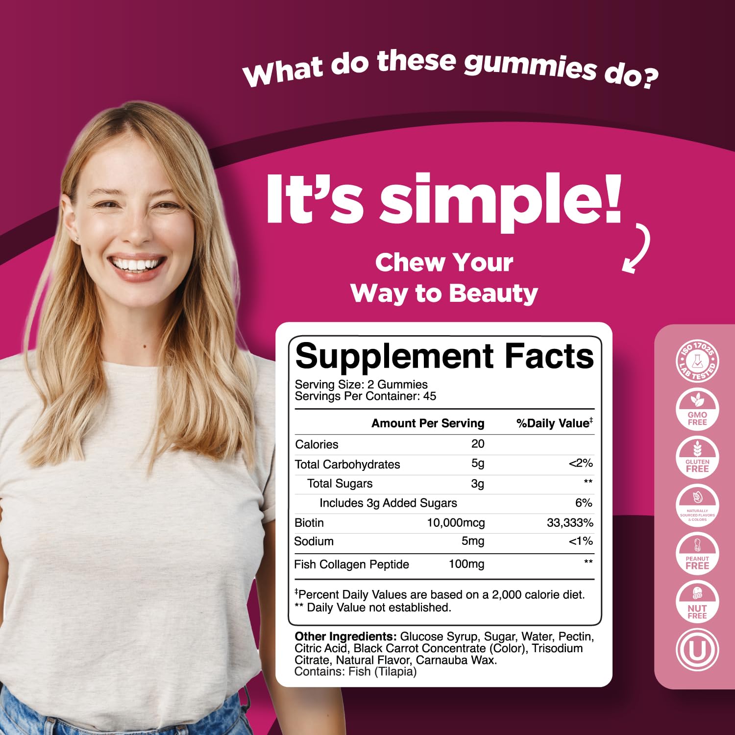 Foto 3 | Suplemento A Las Gomitas Phytoral Extra Strength De Colágeno Y Biotina Para Pescado - Venta Internacional.