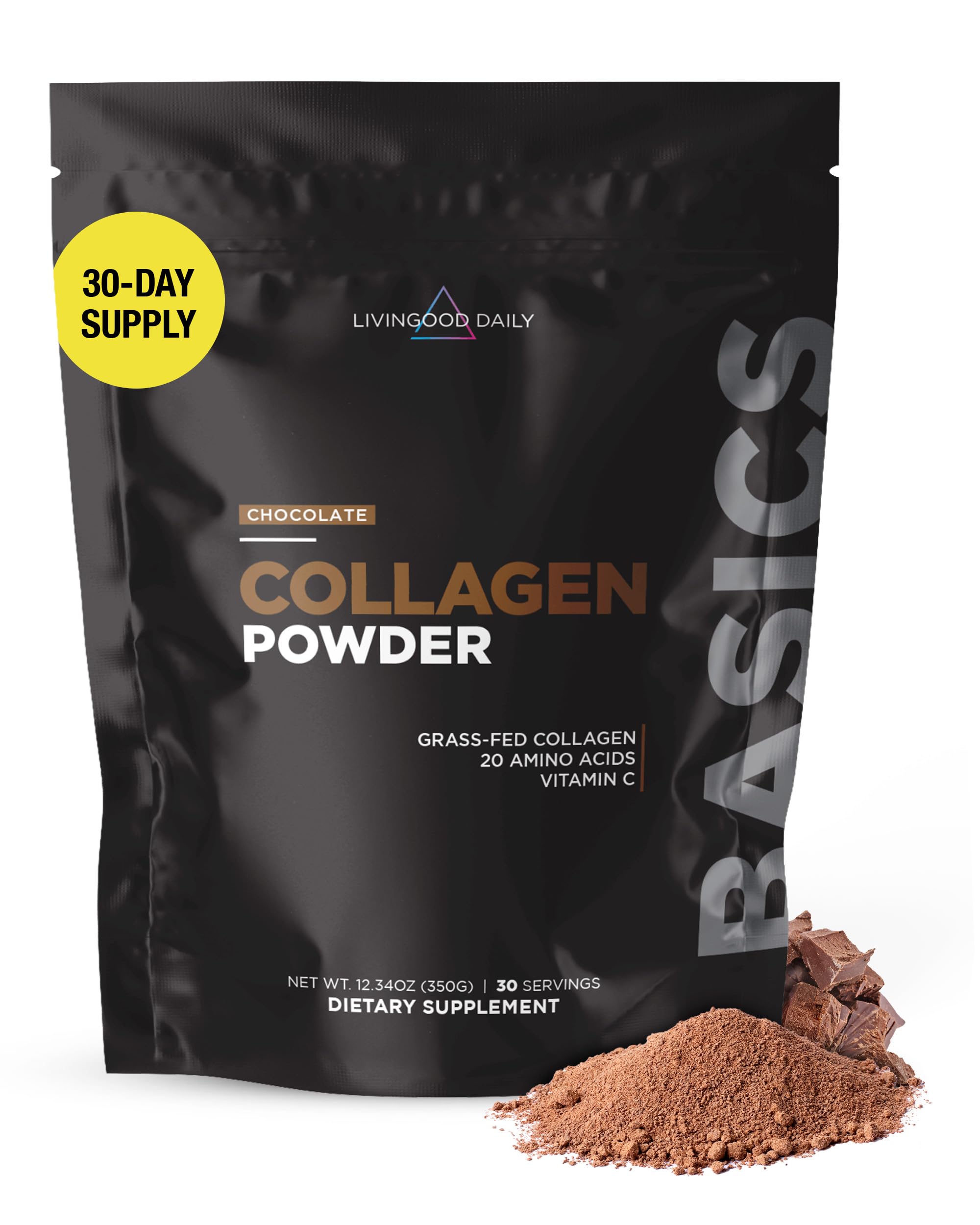 Colágeno En Polvo Livingood Daily Chocolate 360 G 30 Porciones - Venta Internacional.