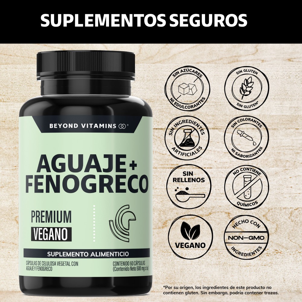 Foto 3 pulgar | Suplemento Alimenticio Beyond Vitamins Aguaje + Fenogreco 1000 mg Premium 60 Cápsulas