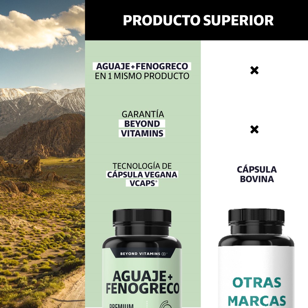 Foto 4 pulgar | Suplemento Alimenticio Beyond Vitamins Aguaje + Fenogreco 1000 mg Premium 60 Cápsulas