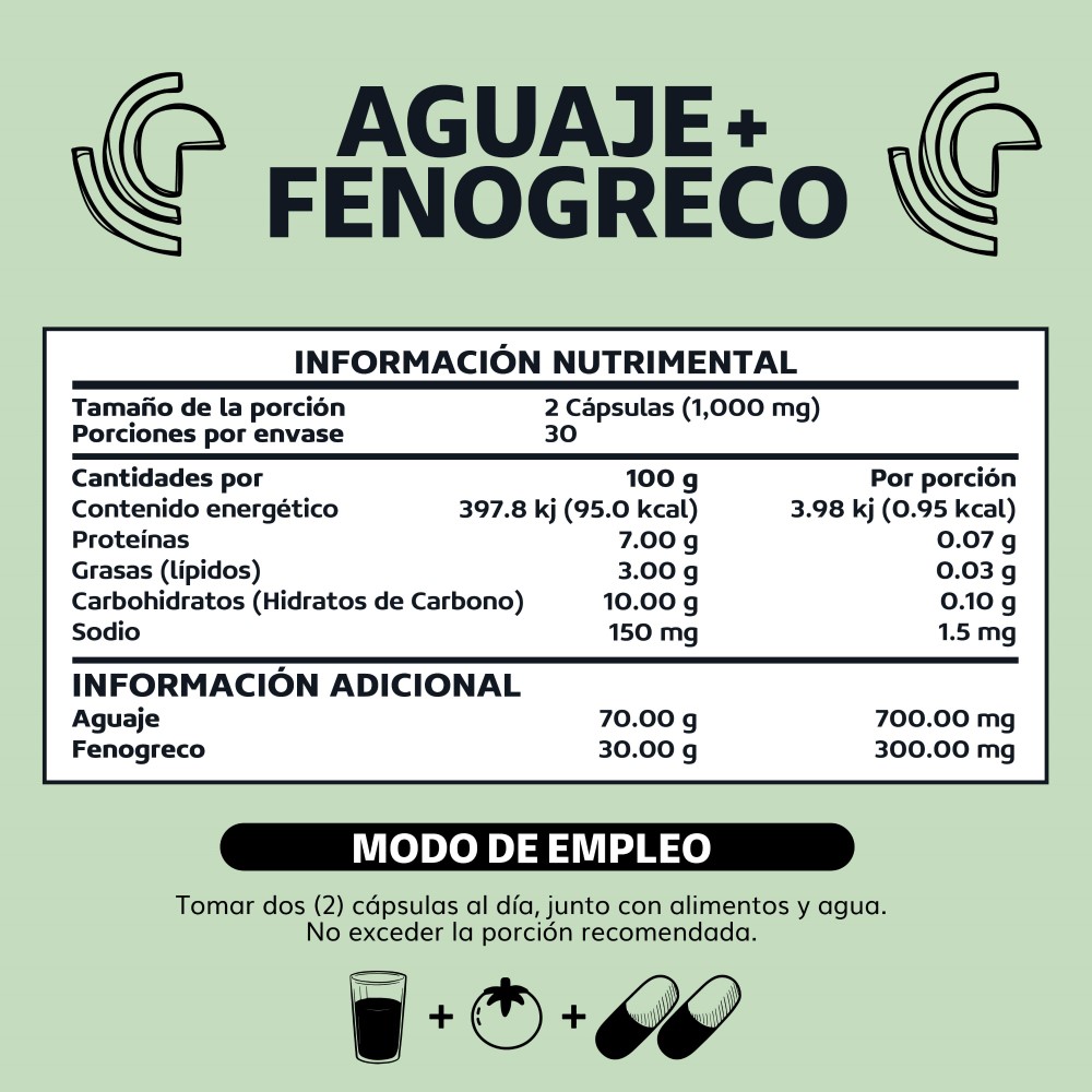 Foto 7 pulgar | Suplemento Alimenticio Beyond Vitamins Aguaje + Fenogreco 1000 mg Premium 60 Cápsulas