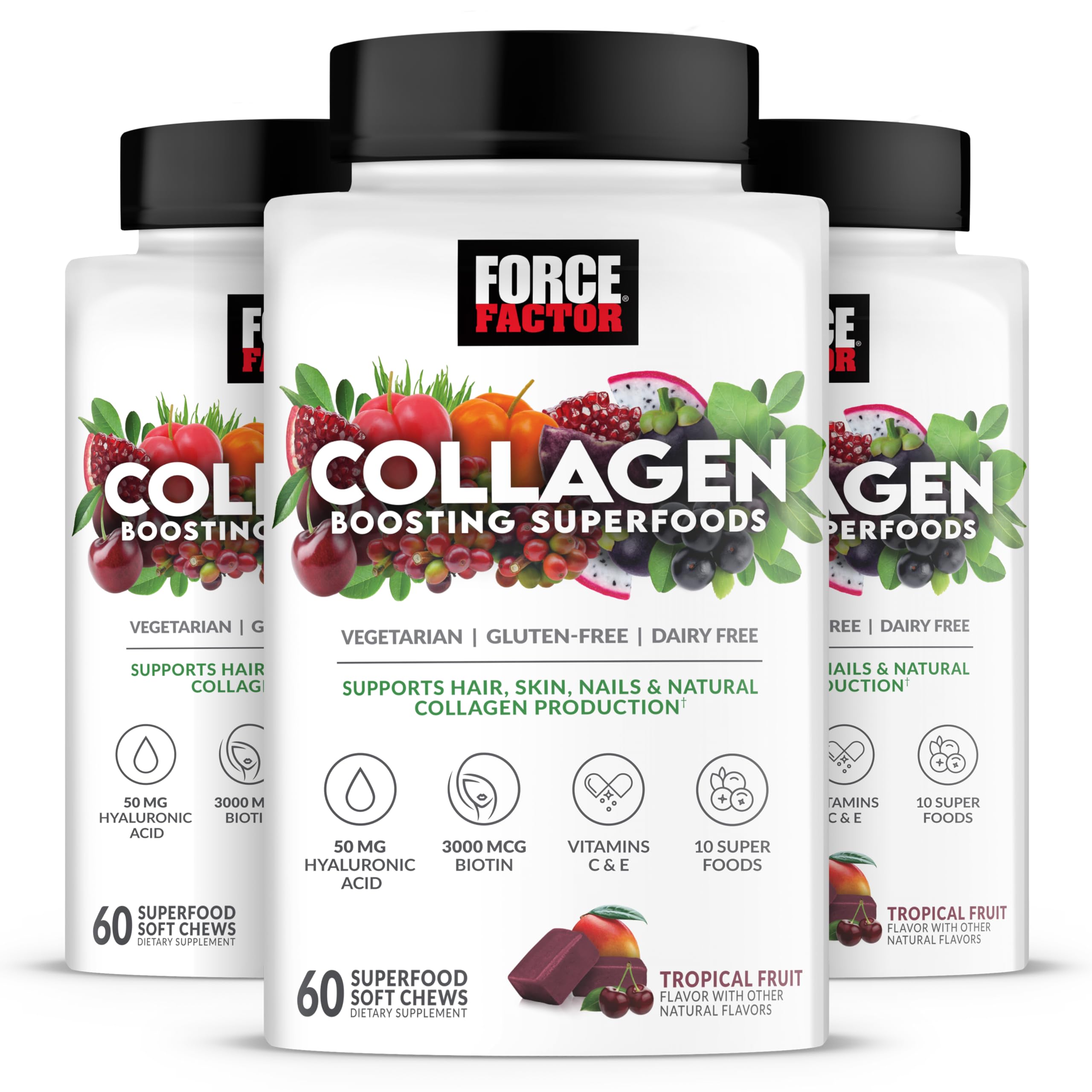 Foto 2 pulgar | Superfoods Force Factor 180 Soft Chews Que Aumentan El Colágeno - Venta Internacional.