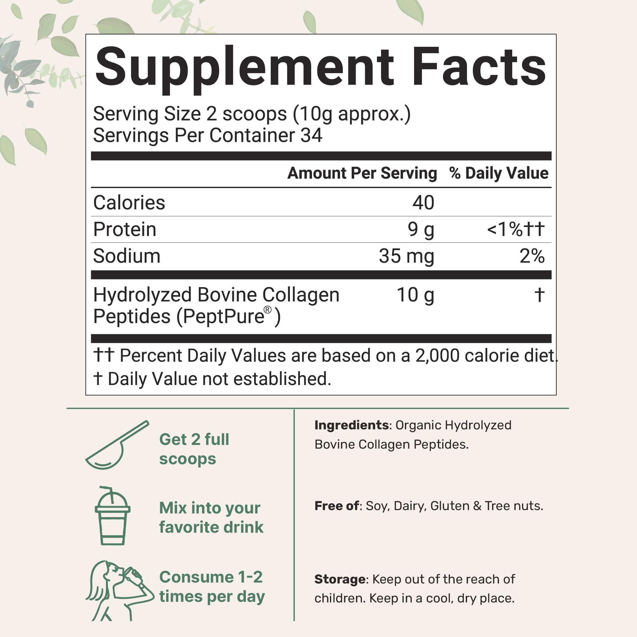 Foto 3 pulgar | Microingredientes De Colágeno En Polvo Hidrolizados 340 Ml Tipo I Y Iii - Venta Internacional.