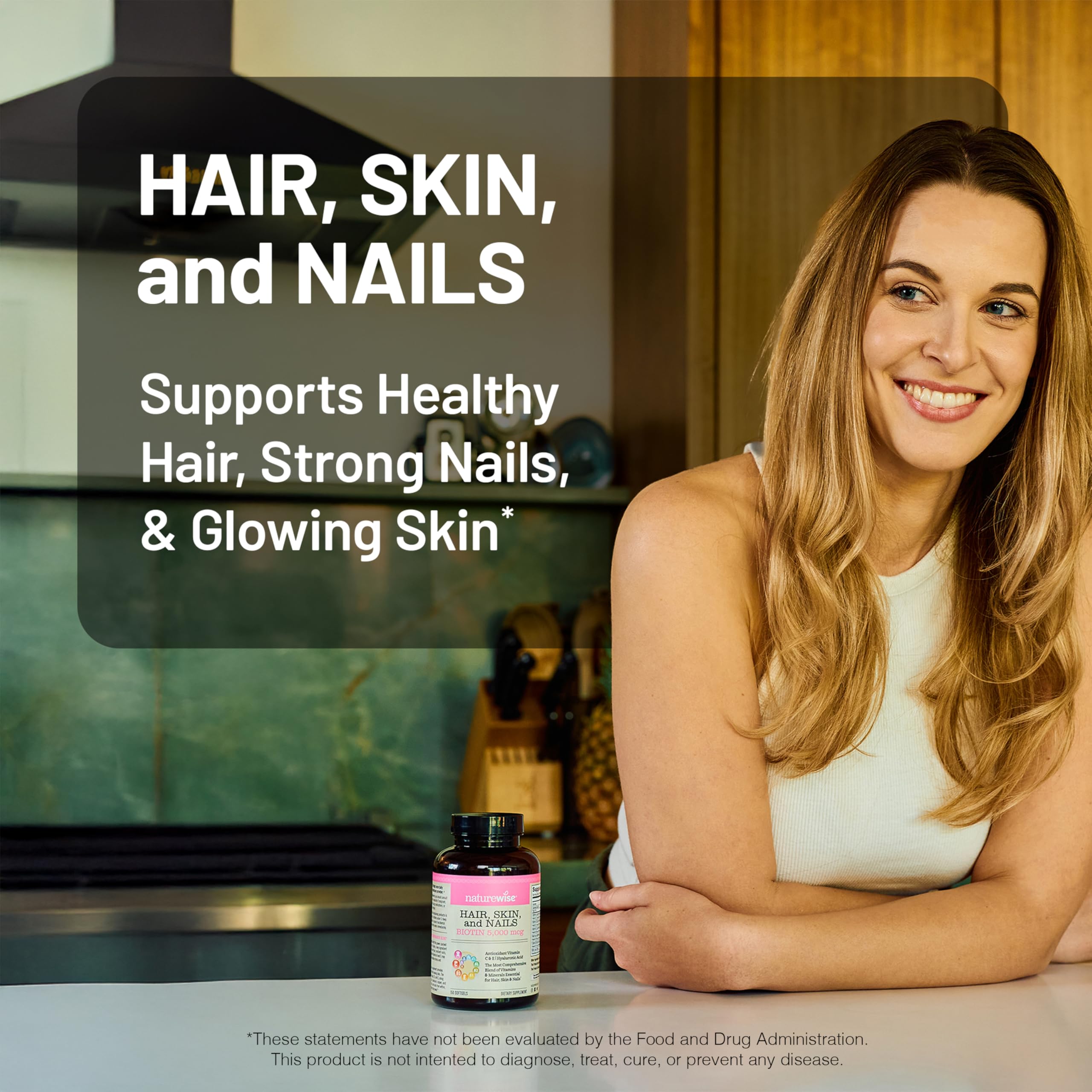 Foto 2 | Complementa Las Cápsulas Blandas De Vitamina 540 Para Cabello, Piel Y Uñas De Naturewise - Venta Internacional.