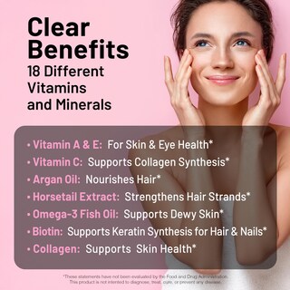 Foto 3 | Complementa Las Cápsulas Blandas De Vitamina 540 Para Cabello, Piel Y Uñas De Naturewise - Venta Internacional.