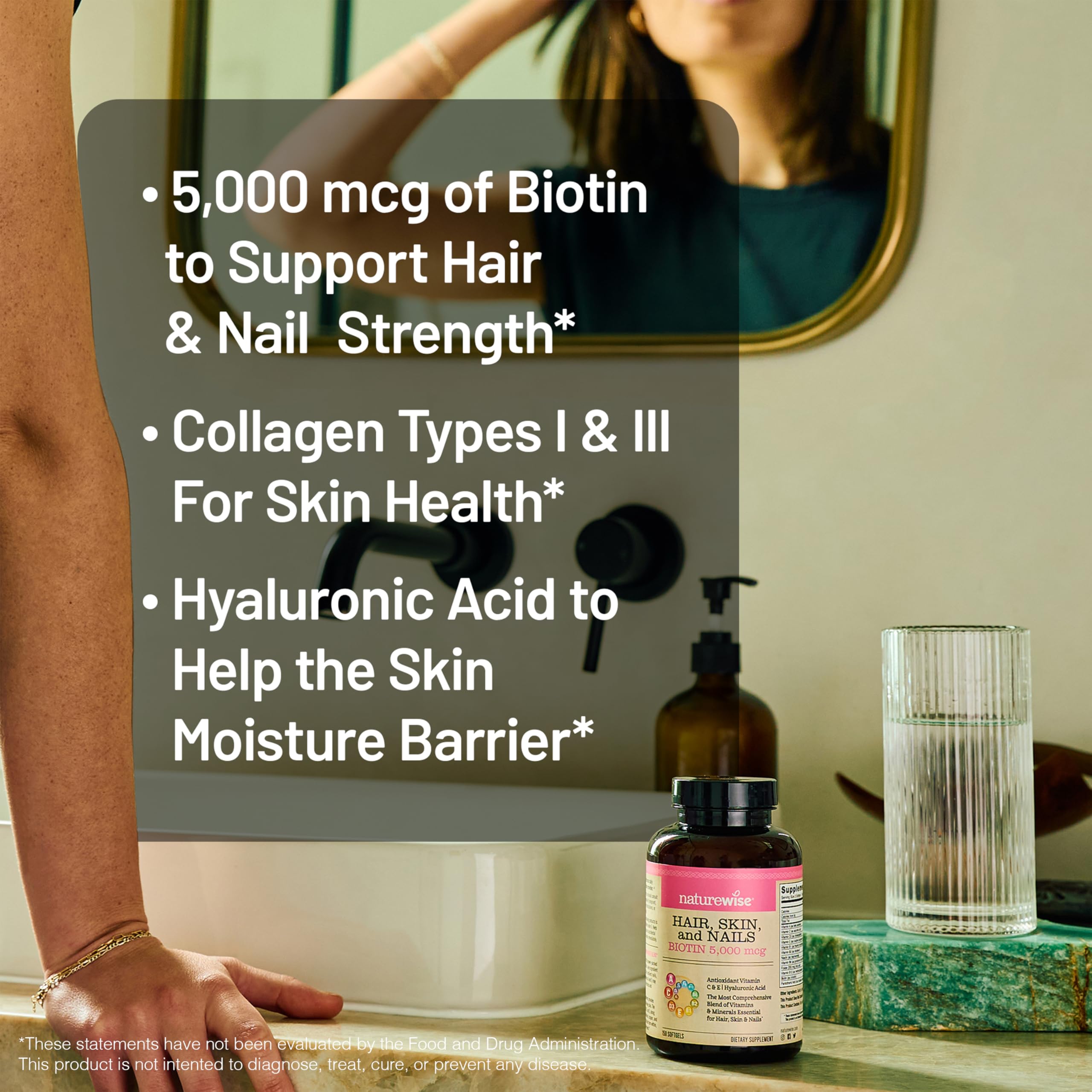 Foto 7 | Complementa Las Cápsulas Blandas De Vitamina 540 Para Cabello, Piel Y Uñas De Naturewise - Venta Internacional.