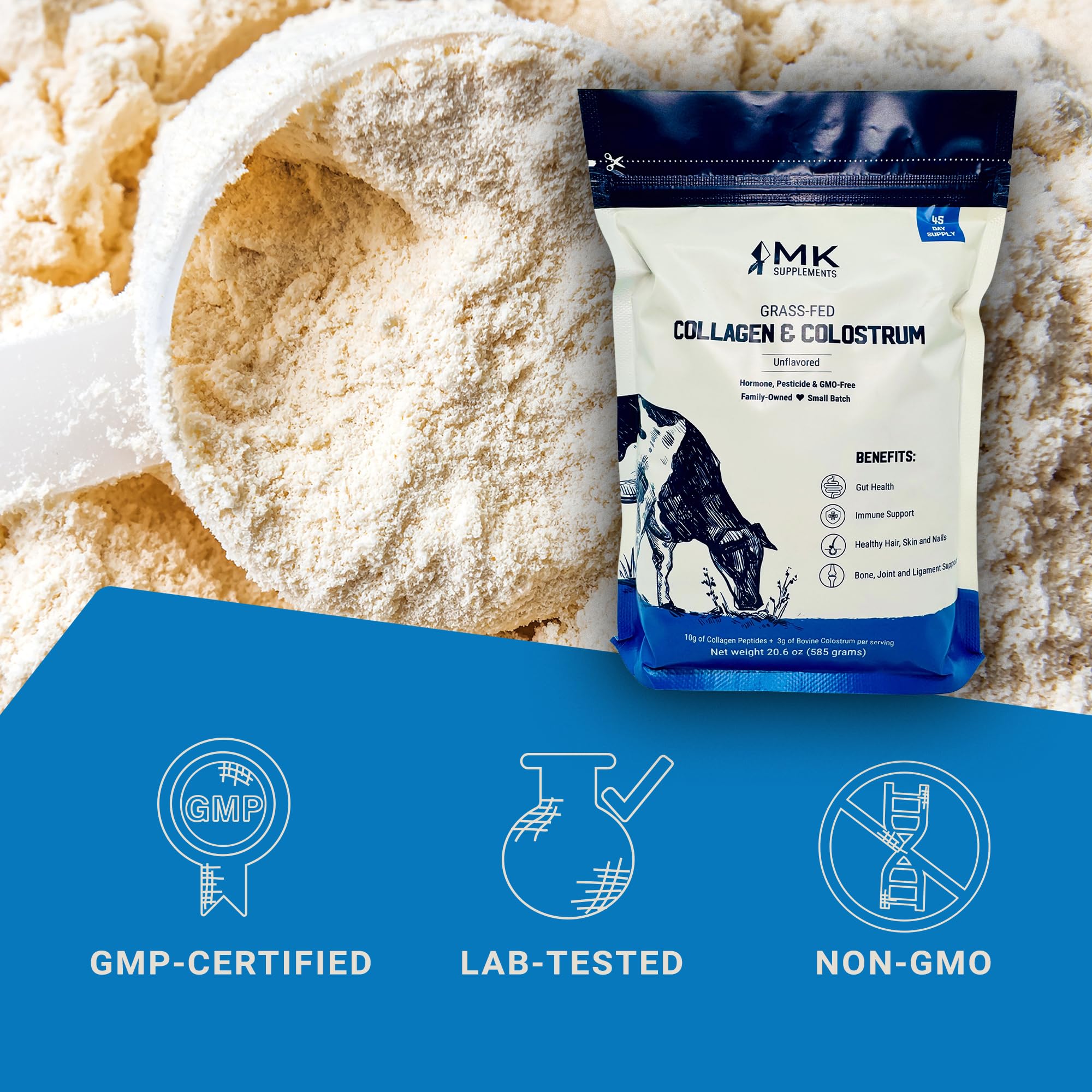 Foto 5 pulgar | Suplemento Mk Supplements Colágeno Y Calostro De Animales Alimentados Con Pasto - Venta Internacional.