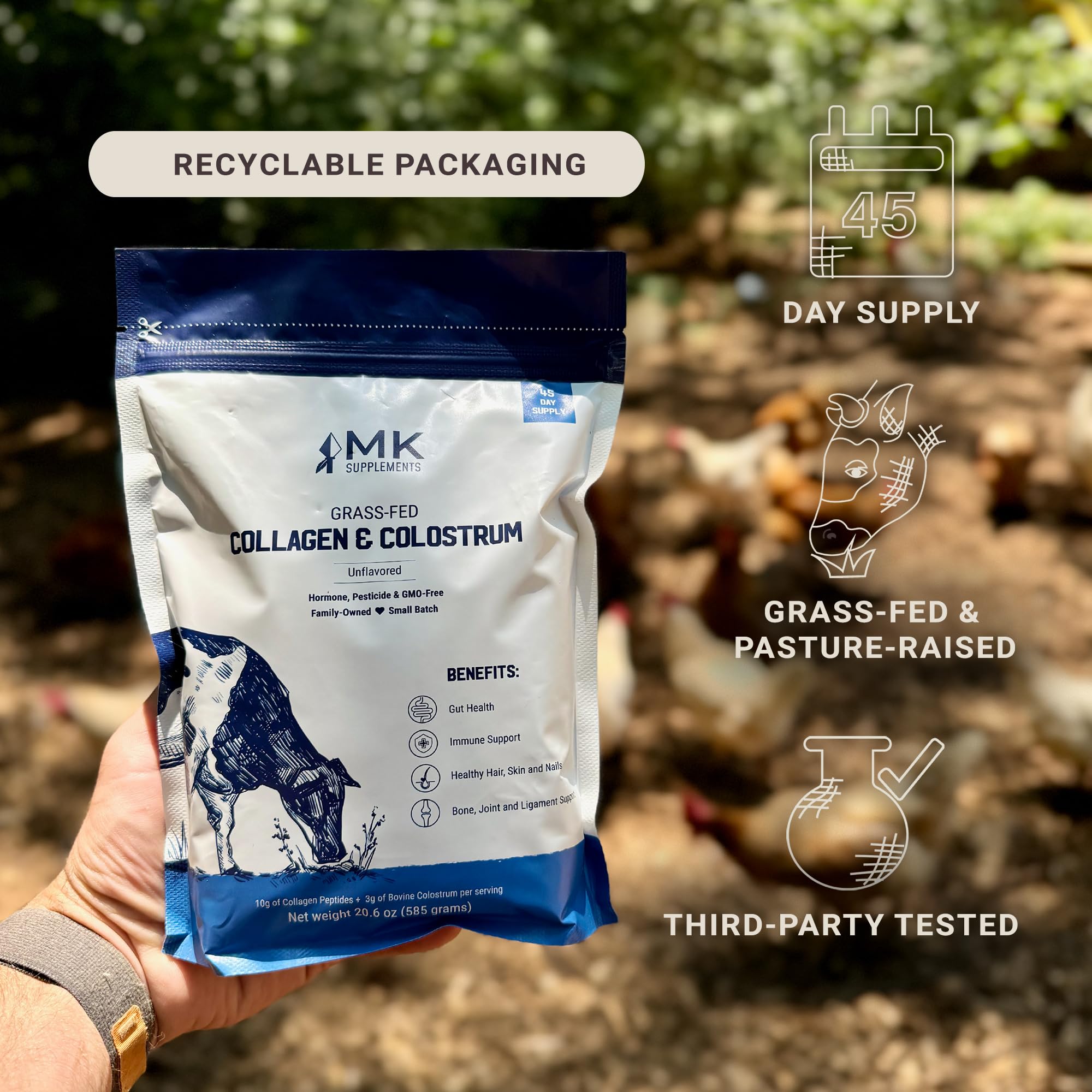 Foto 7 pulgar | Suplemento Mk Supplements Colágeno Y Calostro De Animales Alimentados Con Pasto - Venta Internacional.
