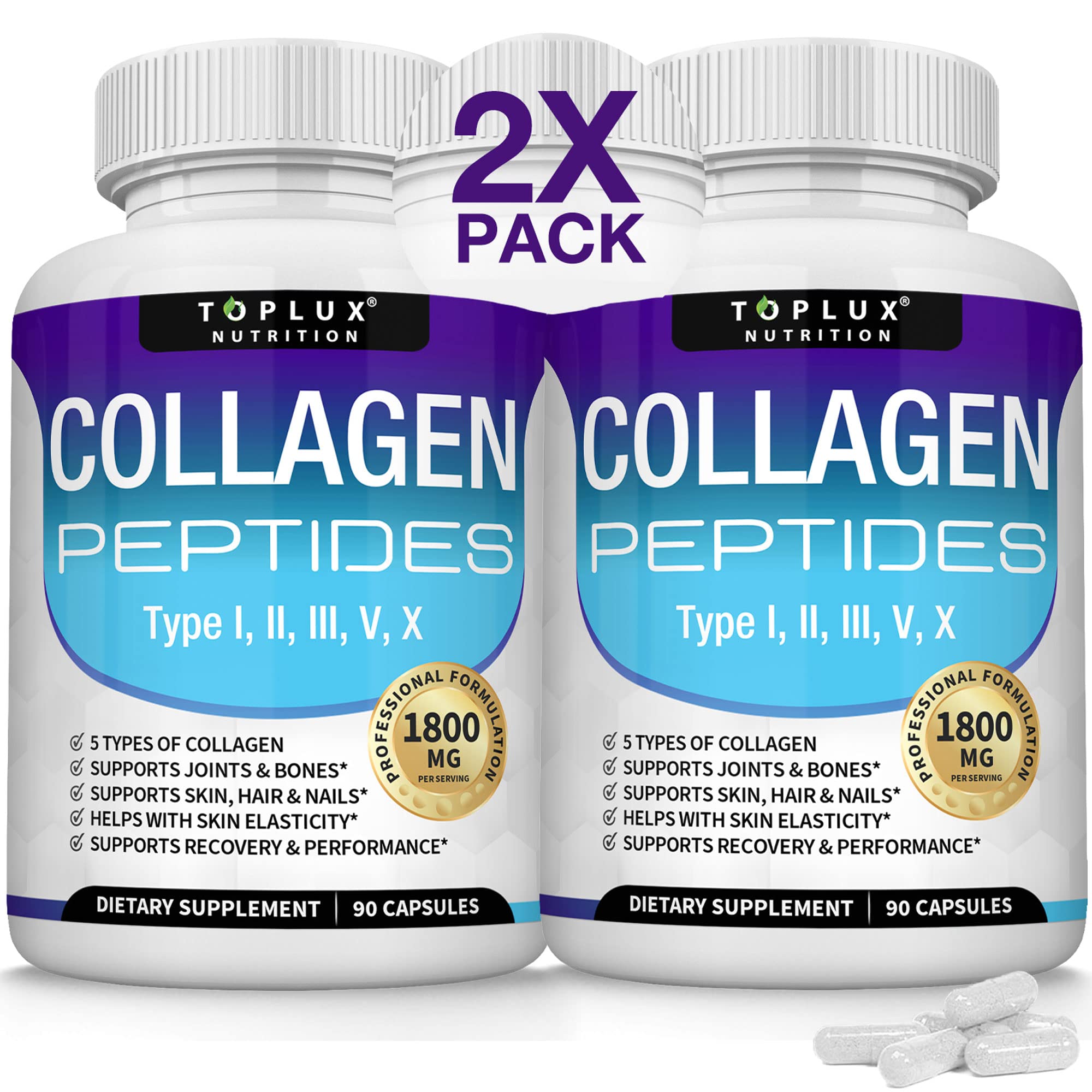 Foto 2 pulgar | Suplemento Toplux Multi Collagen Peptides 1800 Mg 90 Cápsulas - Venta Internacional.