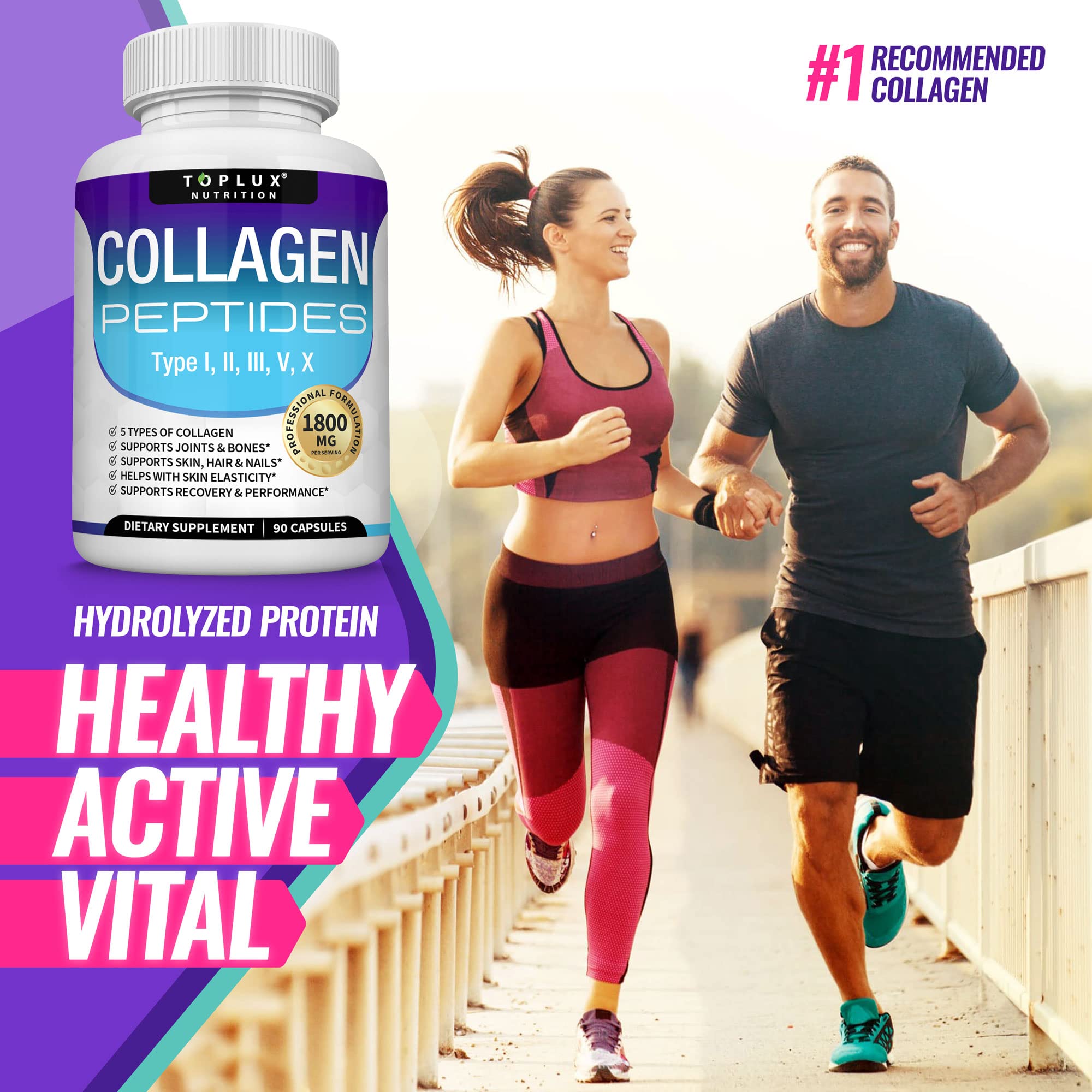 Foto 6 | Suplemento Toplux Multi Collagen Peptides 1800 Mg 90 Cápsulas - Venta Internacional.