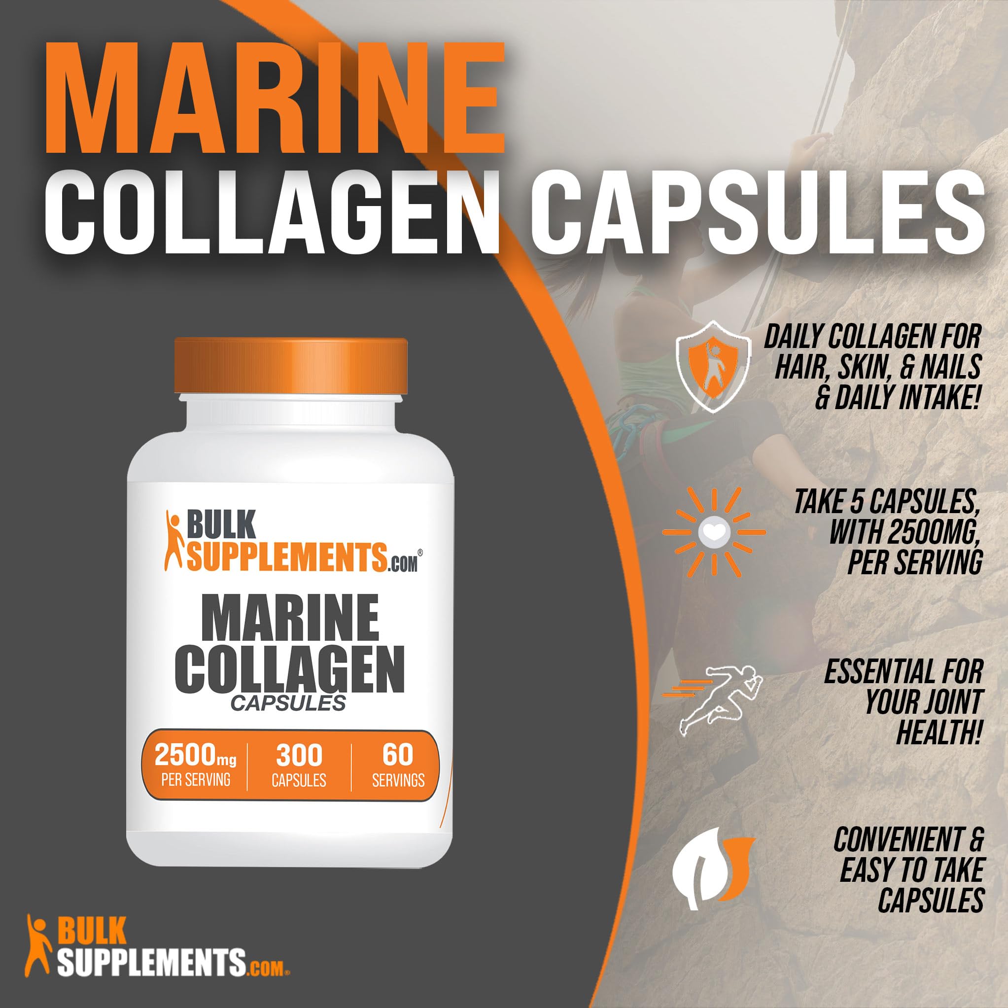 Foto 4 pulgar | Suplemento De Colágeno Marino Bulksupplements.com 300 Cápsulas - Venta Internacional.