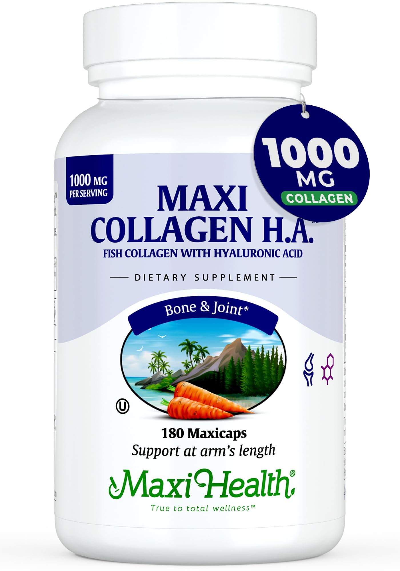 Foto 2 pulgar | Suplementos Maxi Health Collagen Con Ácido Hialurónico 180 Cápsulas - Venta Internacional.