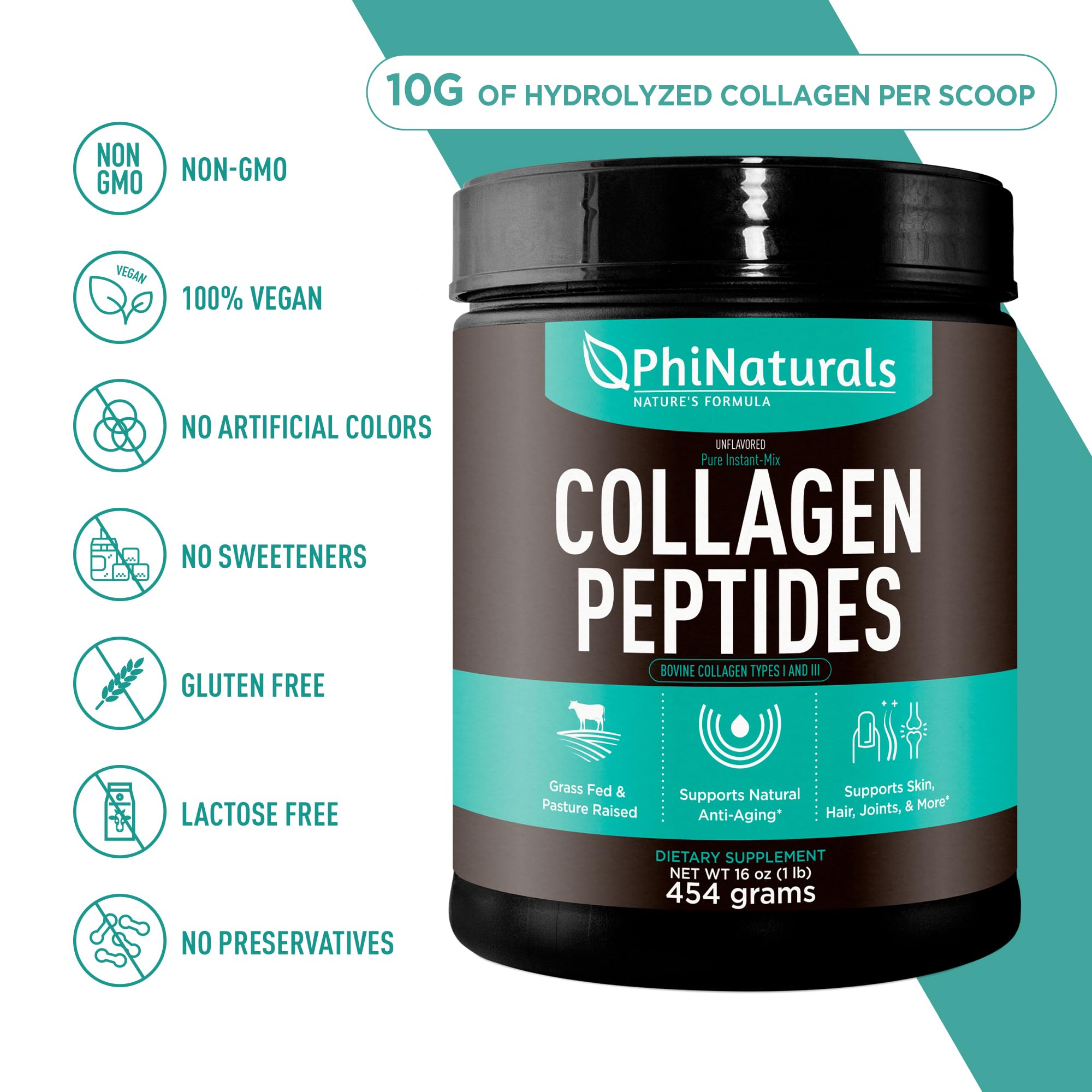 Foto 7 pulgar | Péptidos Hidrolizados De Phinaturals En Polvo Sin Sabor - Venta Internacional.