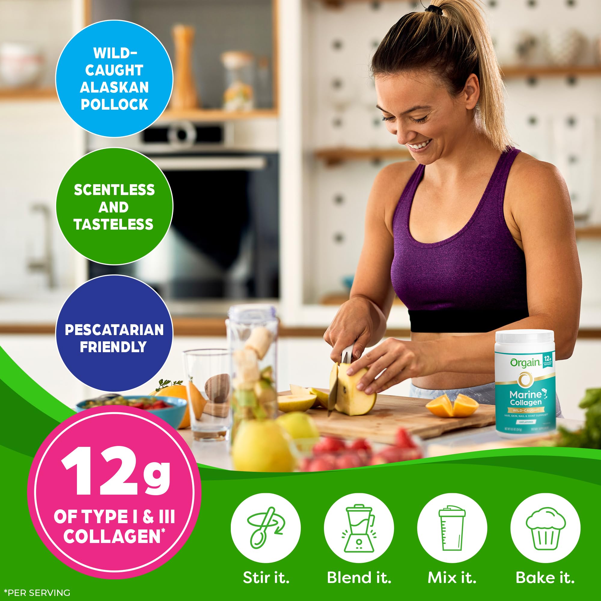 Foto 4 pulgar | Péptidos De Colágeno En Polvo Orgain Wildcaught Marine 250 Ml - Venta Internacional.