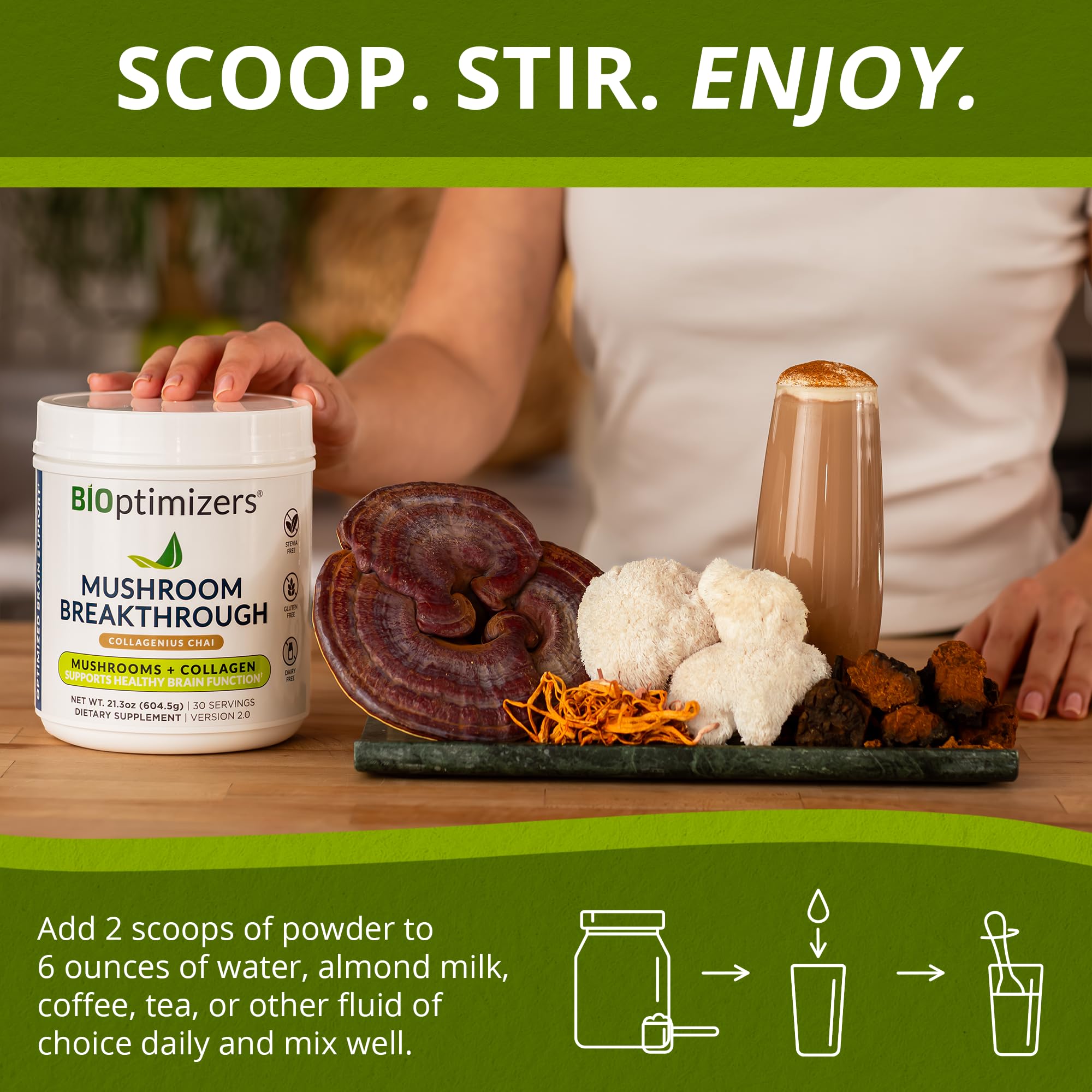 Foto 5 pulgar | Suplemento Bioptimizers Con Sabor A Chai Revolucionario Con Hongos - Venta Internacional.
