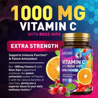 Foto 2 | Vitamina C Masticable De 1000 Mg Con Escaramujos Hecha Por La Naturaleza - Venta Internacional.