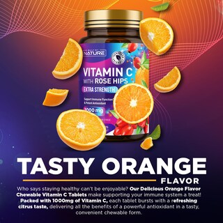Foto 6 | Vitamina C Masticable De 1000 Mg Con Escaramujos Hecha Por La Naturaleza - Venta Internacional.