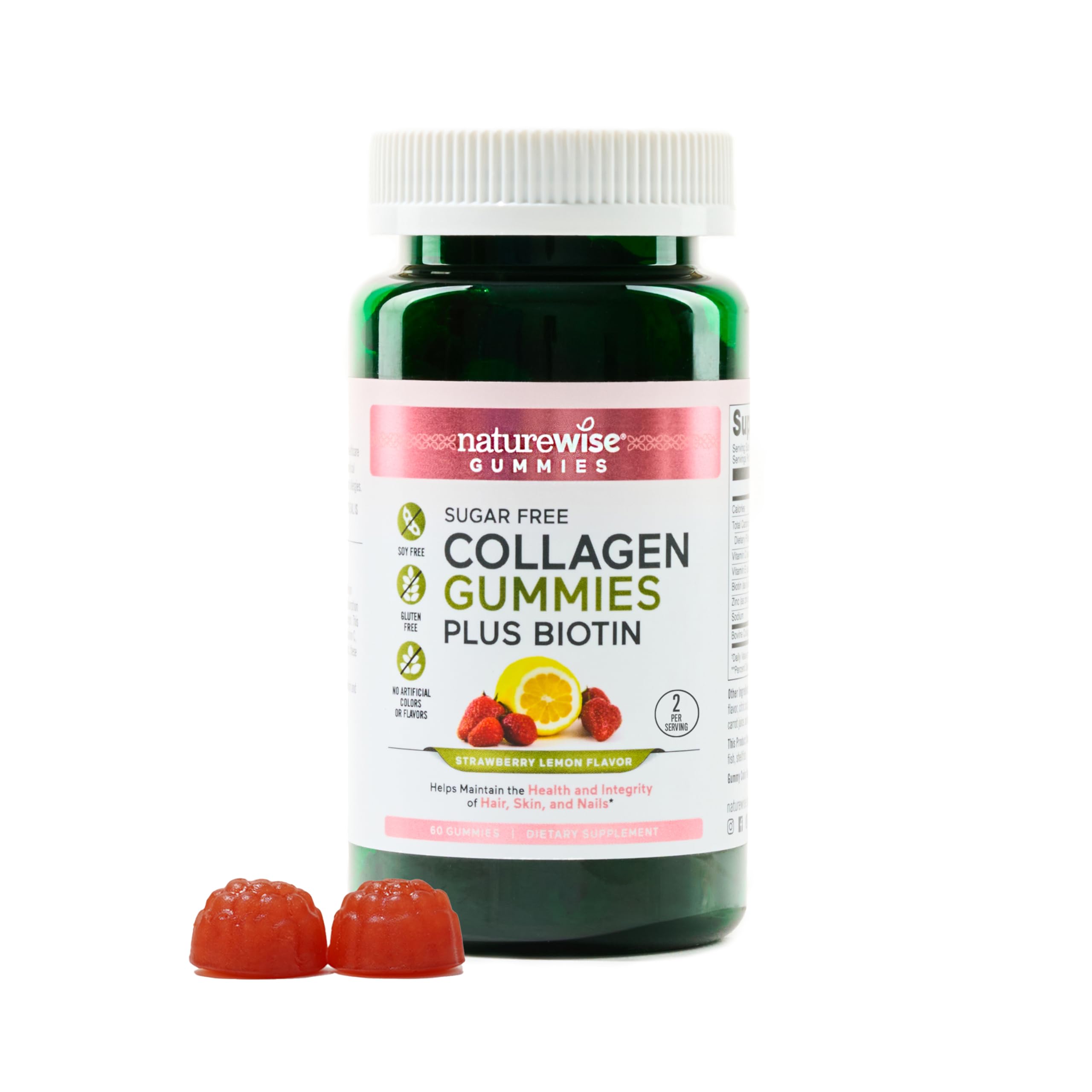 Foto 2 pulgar | Gomitas De Colágeno Naturewise Hidrolizadas Sin Azúcar, 60 Unidades - Venta Internacional.