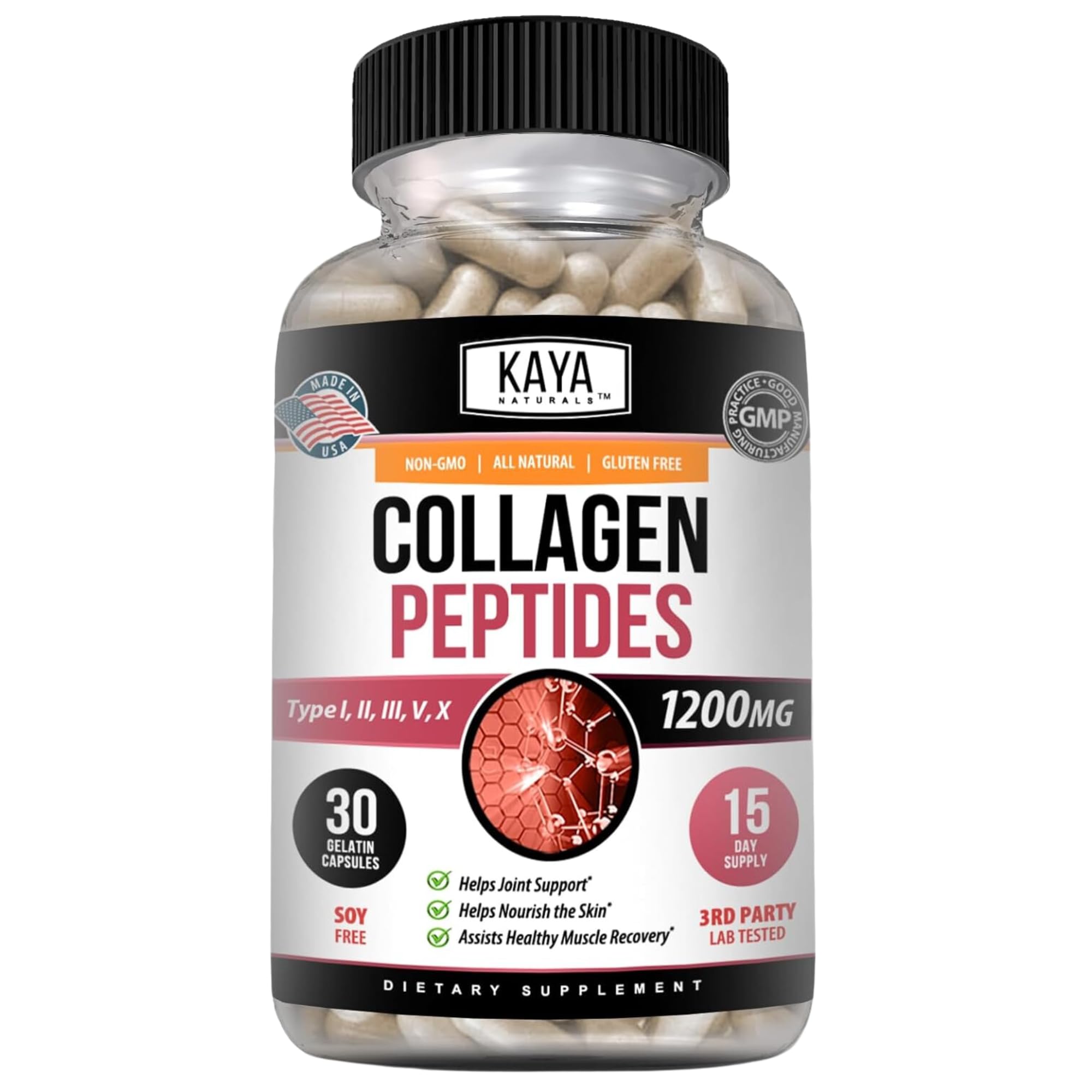 Foto 2 pulgar | Suplemento Kaya Naturals Con Péptidos Multicolágeno, 30 Cápsulas - Venta Internacional.