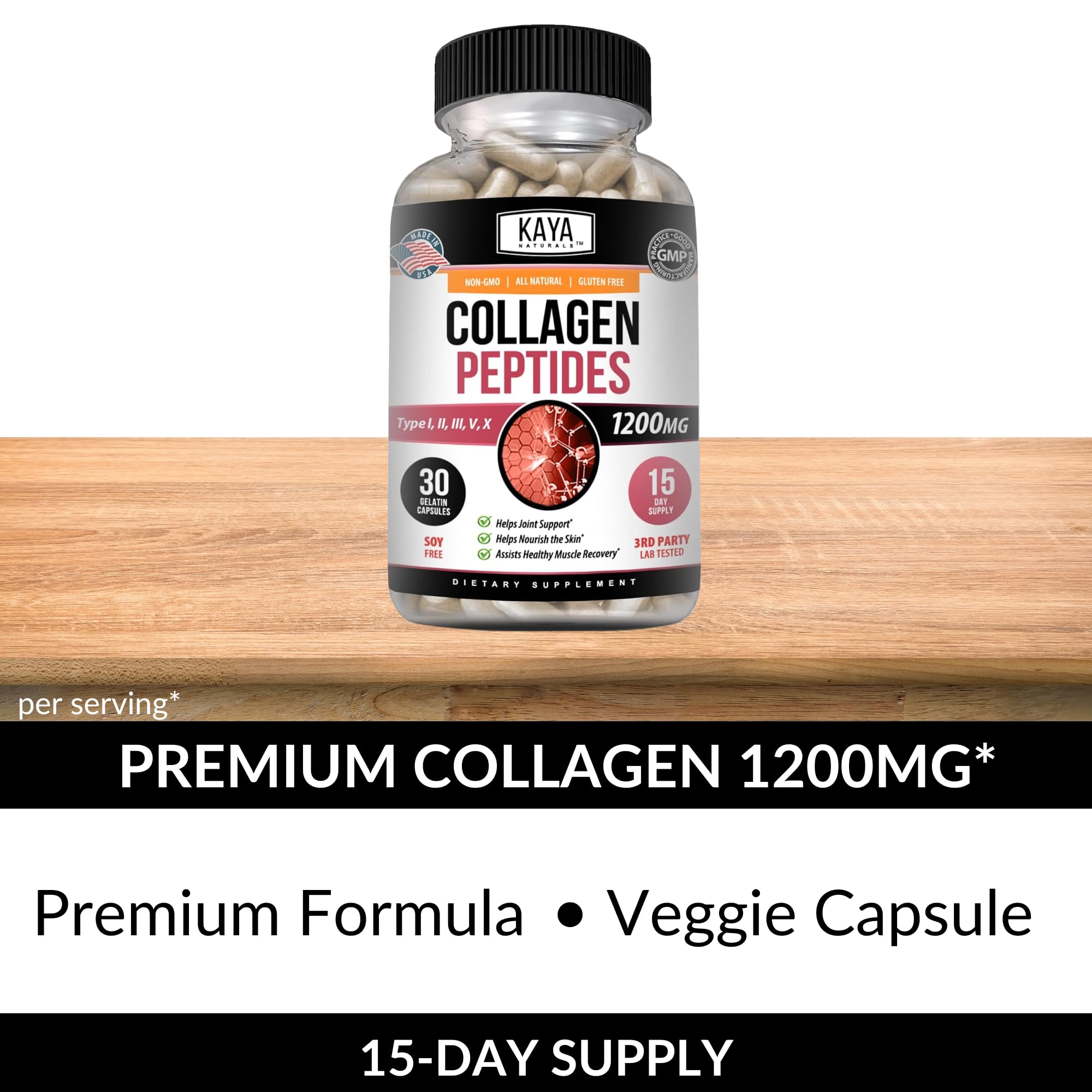 Foto 6 pulgar | Suplemento Kaya Naturals Con Péptidos Multicolágeno, 30 Cápsulas - Venta Internacional.