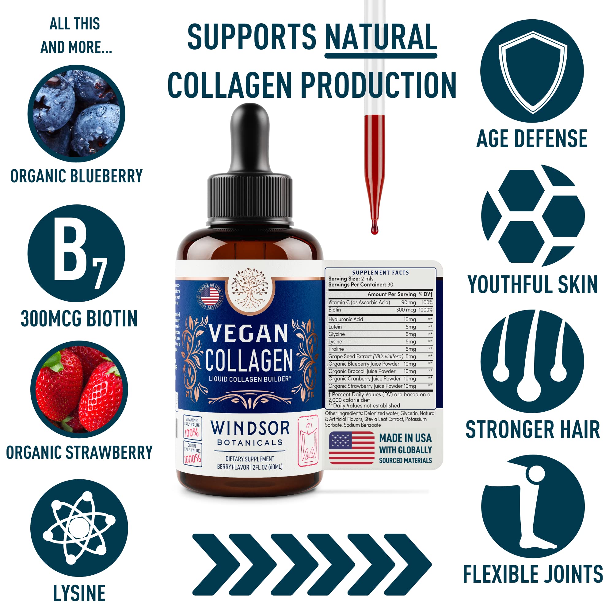 Foto 3 pulgar | Suplemento Windsor Botanicals Vegan Colágeno Builder 60 Ml - Venta Internacional.