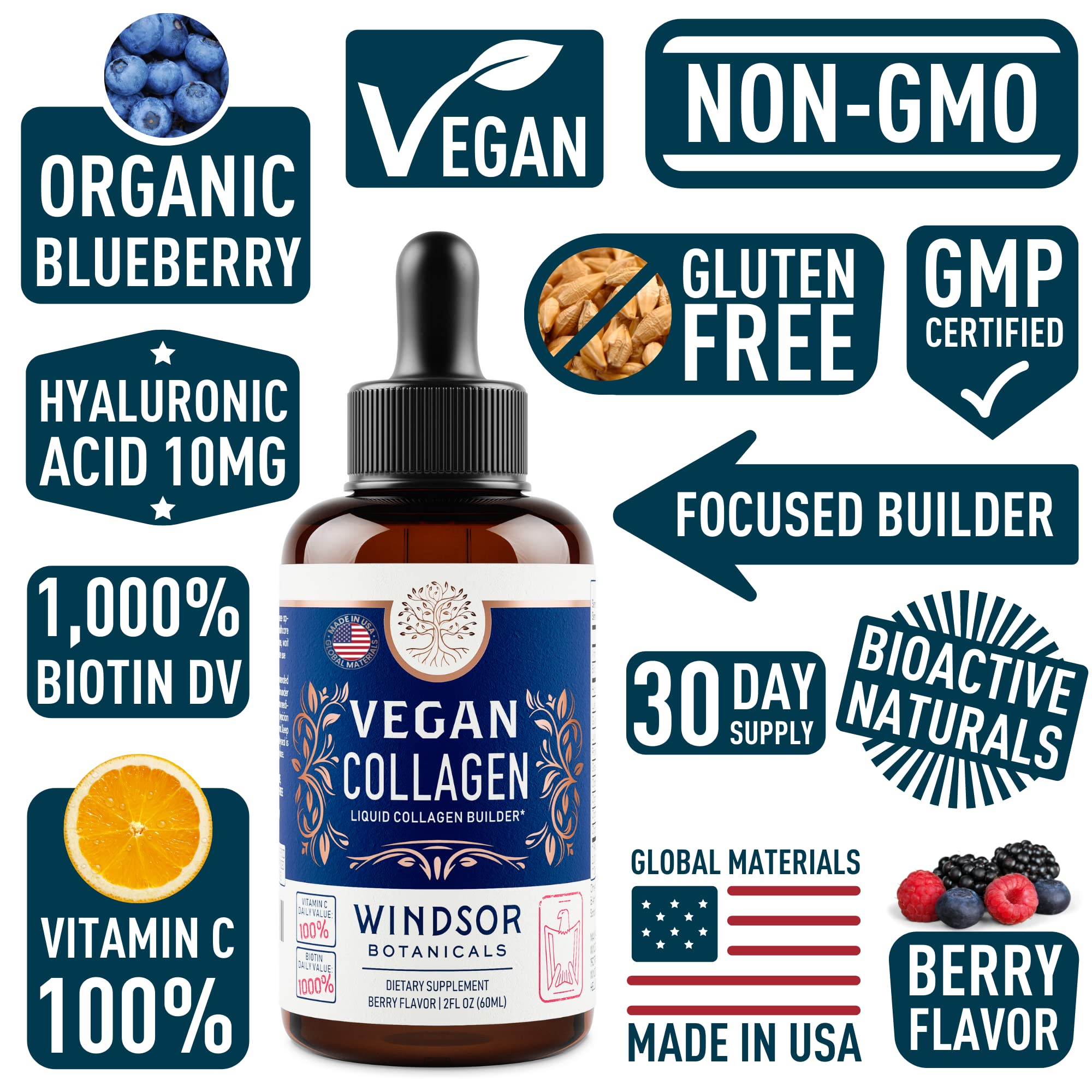 Foto 5 pulgar | Suplemento Windsor Botanicals Vegan Colágeno Builder 60 Ml - Venta Internacional.