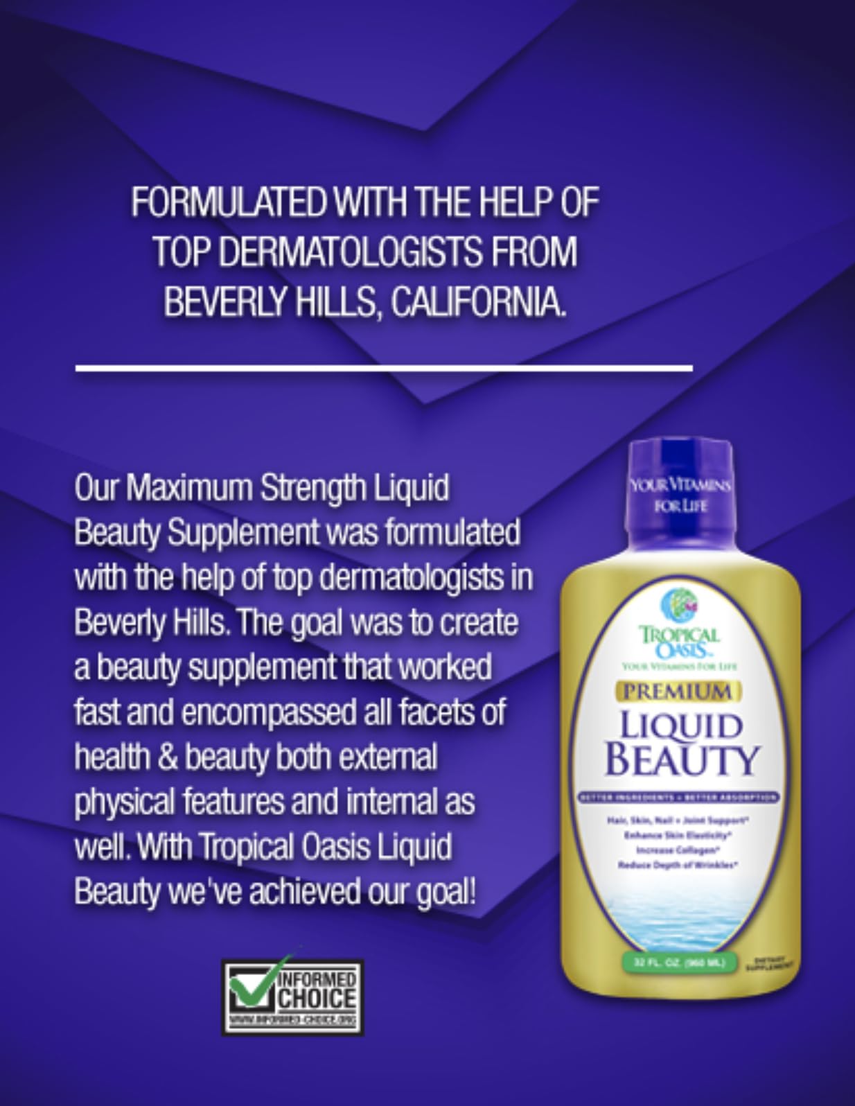 Foto 7 pulgar | Suplemento Tropical Oasis Liquid Beauty Biotina Colágeno 32 Ml - Venta Internacional.
