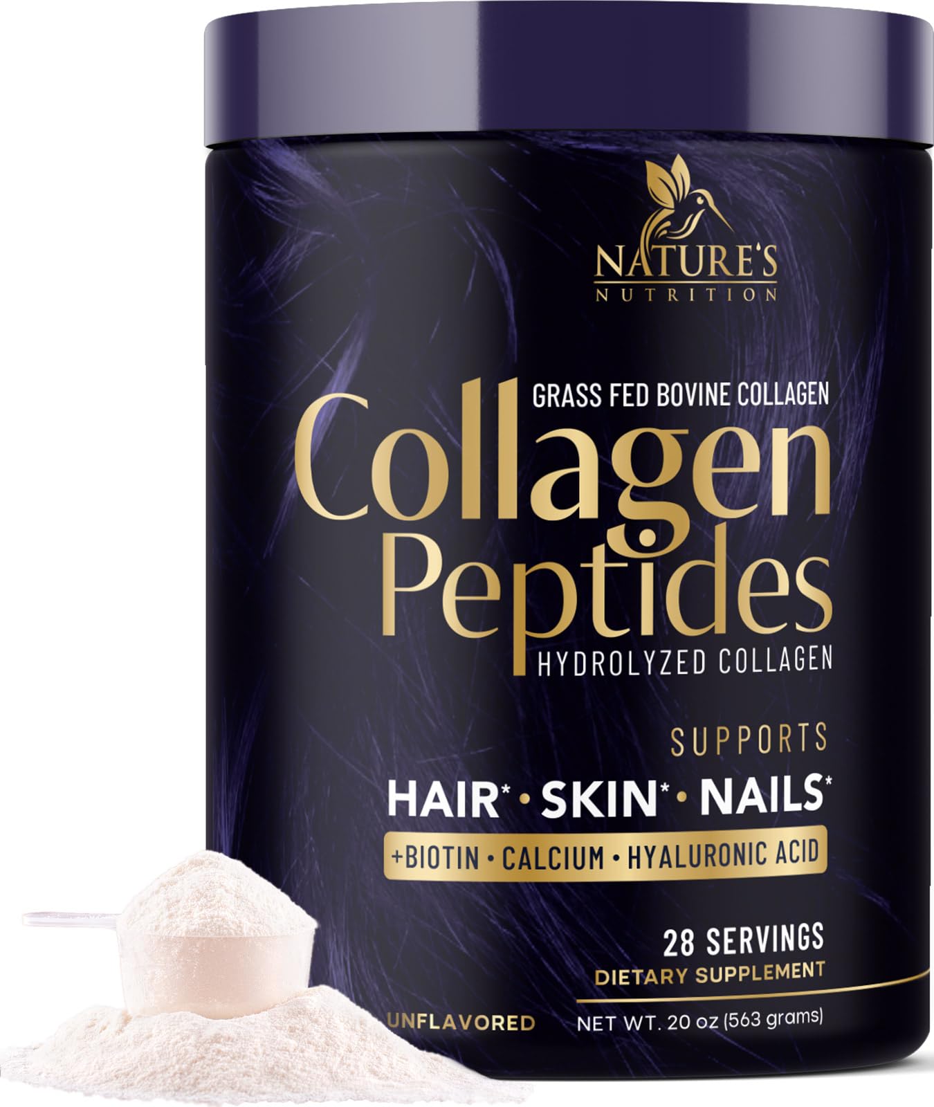 Foto 2 pulgar | Péptidos De Colágeno En Polvo Nature's Nutrition Sin Sabor 560 G - Venta Internacional.