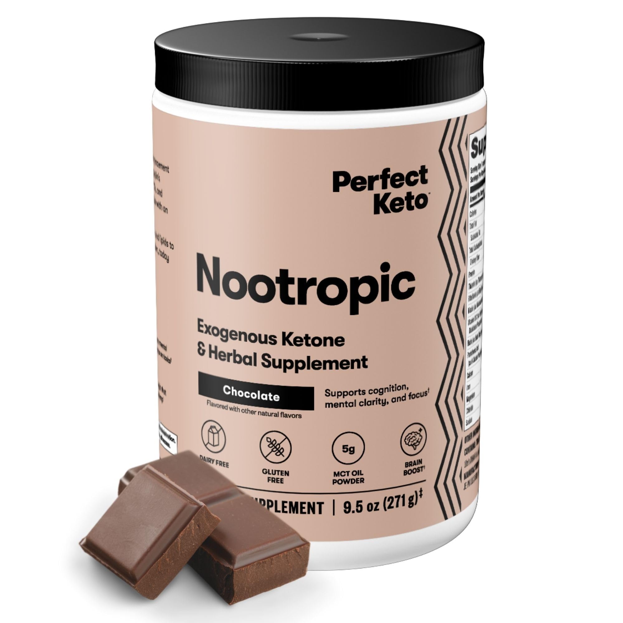 Foto 2 pulgar | Supplement Perfect Keto Nootrópico Brain Support Chocolate - Venta Internacional.