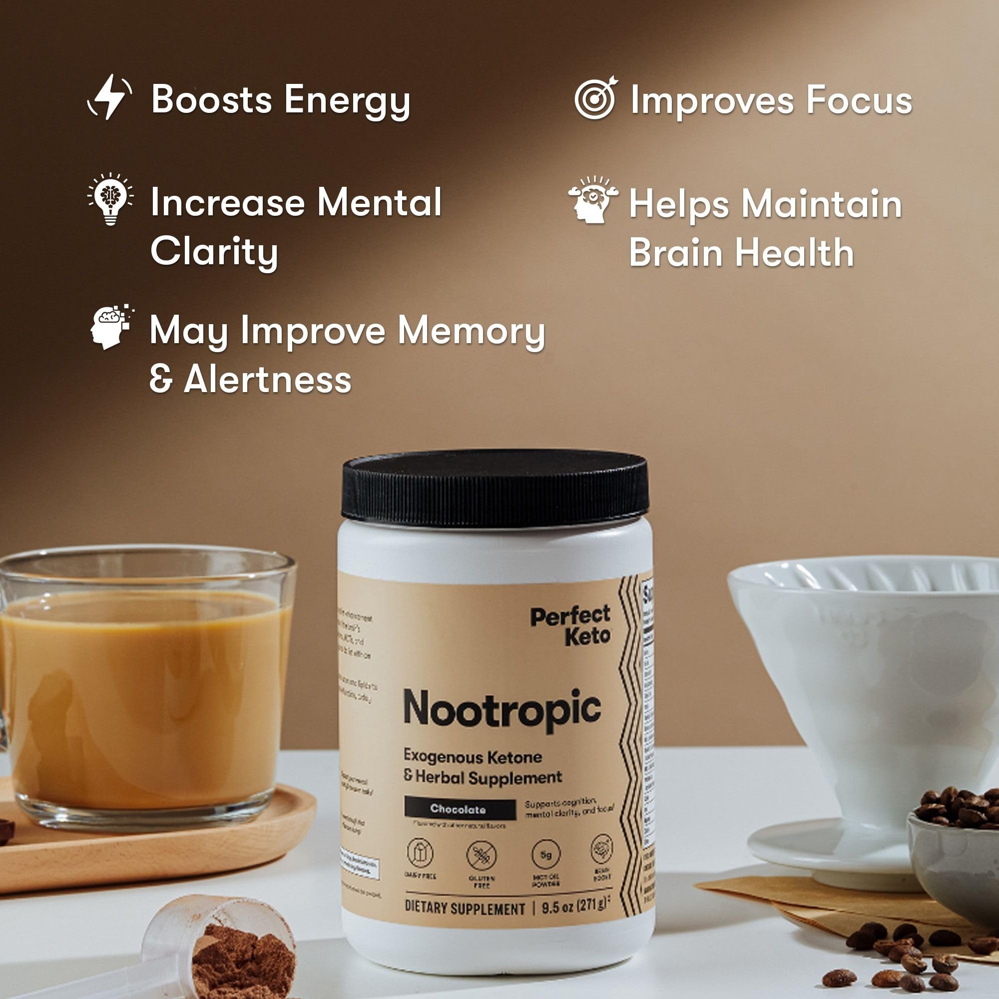 Foto 6 | Supplement Perfect Keto Nootrópico Brain Support Chocolate - Venta Internacional.