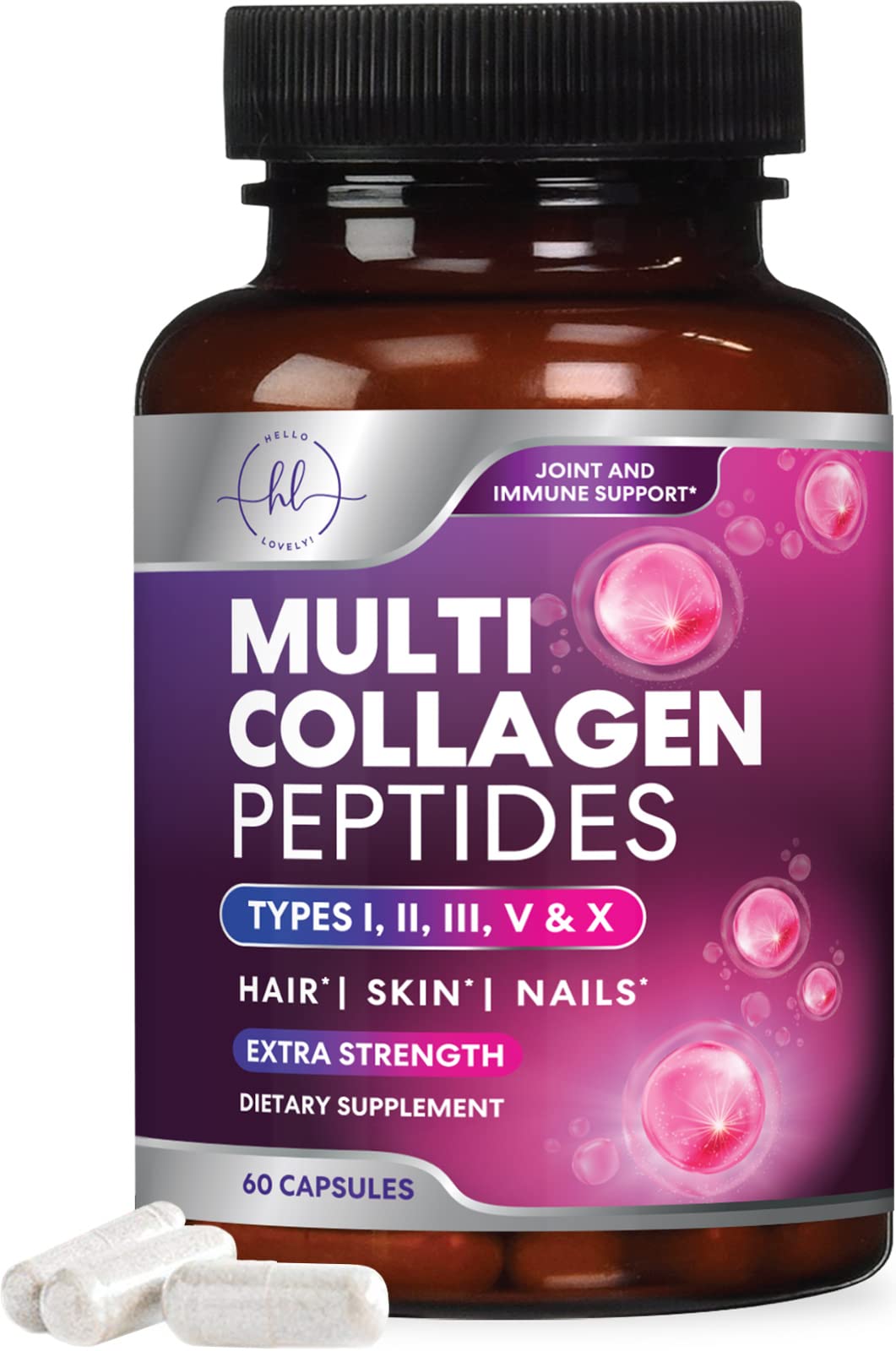 Foto 2 pulgar | Suplemento Hello Lovely! Péptidos De Colágeno 1800 Mg - 60 Cápsulas - Venta Internacional.