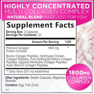 Foto 2 | Suplemento Hello Lovely! Péptidos De Colágeno 1800 Mg - 60 Cápsulas - Venta Internacional.