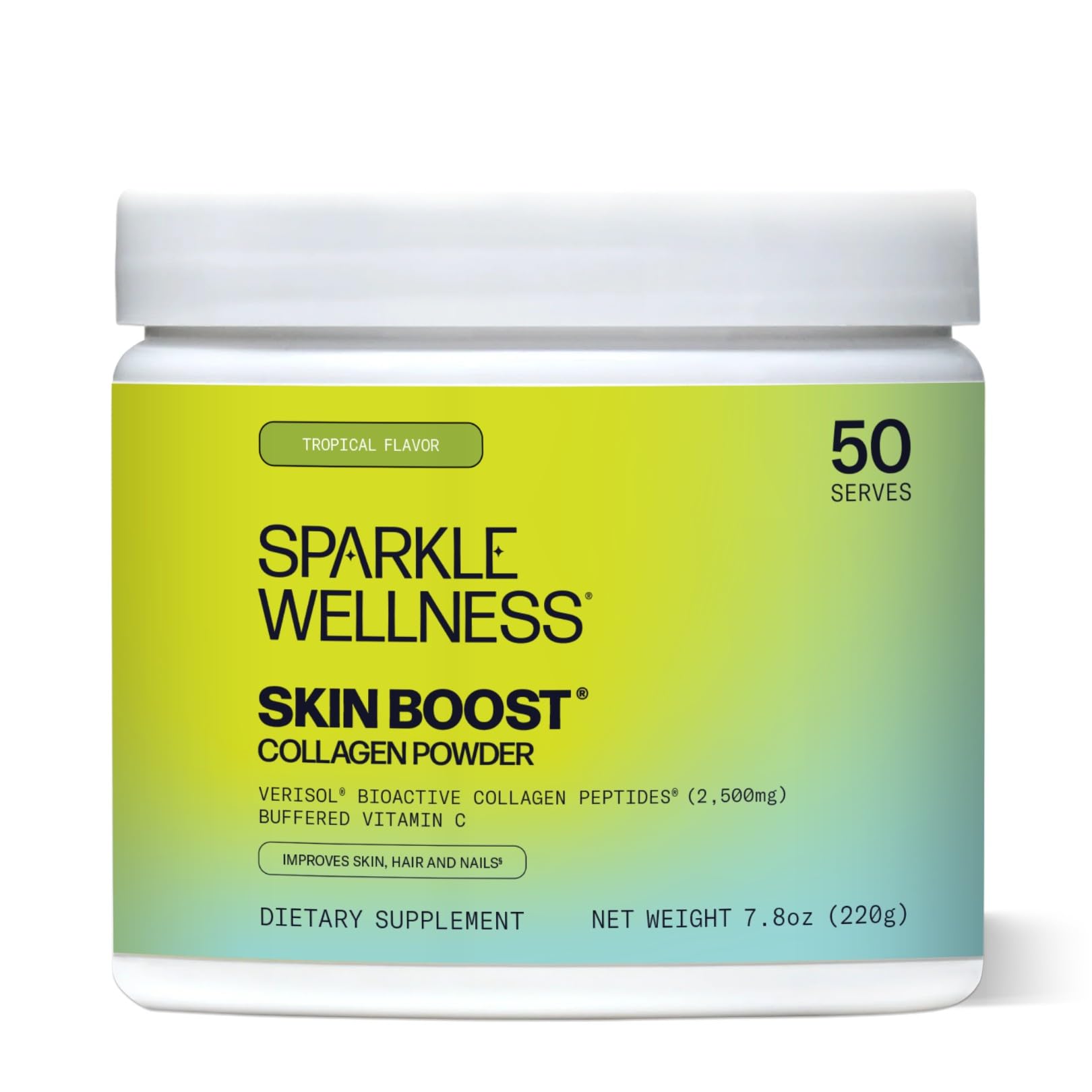 Foto 2 pulgar | Colágeno En Polvo Sparkle Skin Boost Tropical Coconut 50 Dosis - Venta Internacional.
