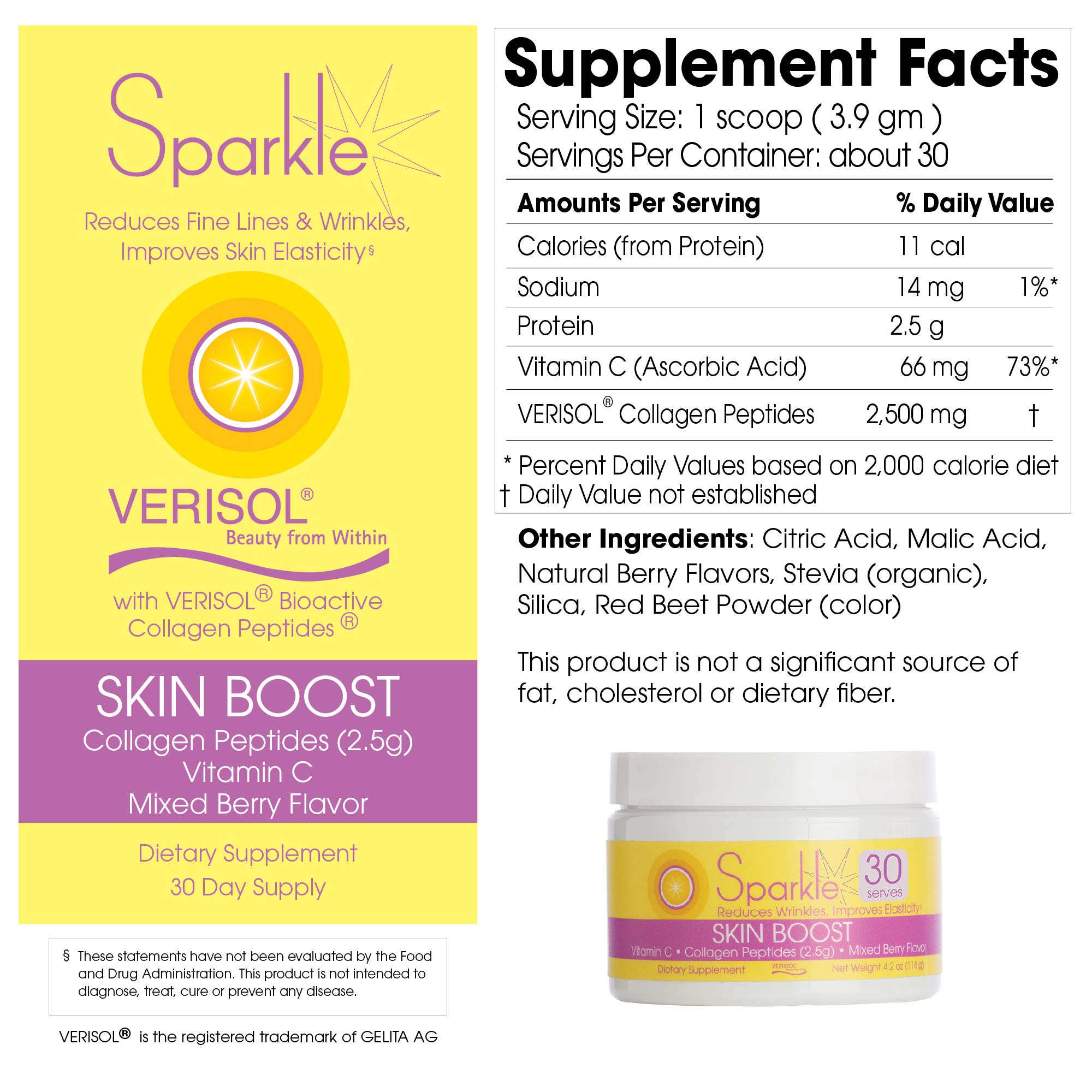 Foto 8 pulgar | Suplemento Sparkle Collagen Skin Boost Para 30 Porciones, Mezcla De Bayas - Venta Internacional.