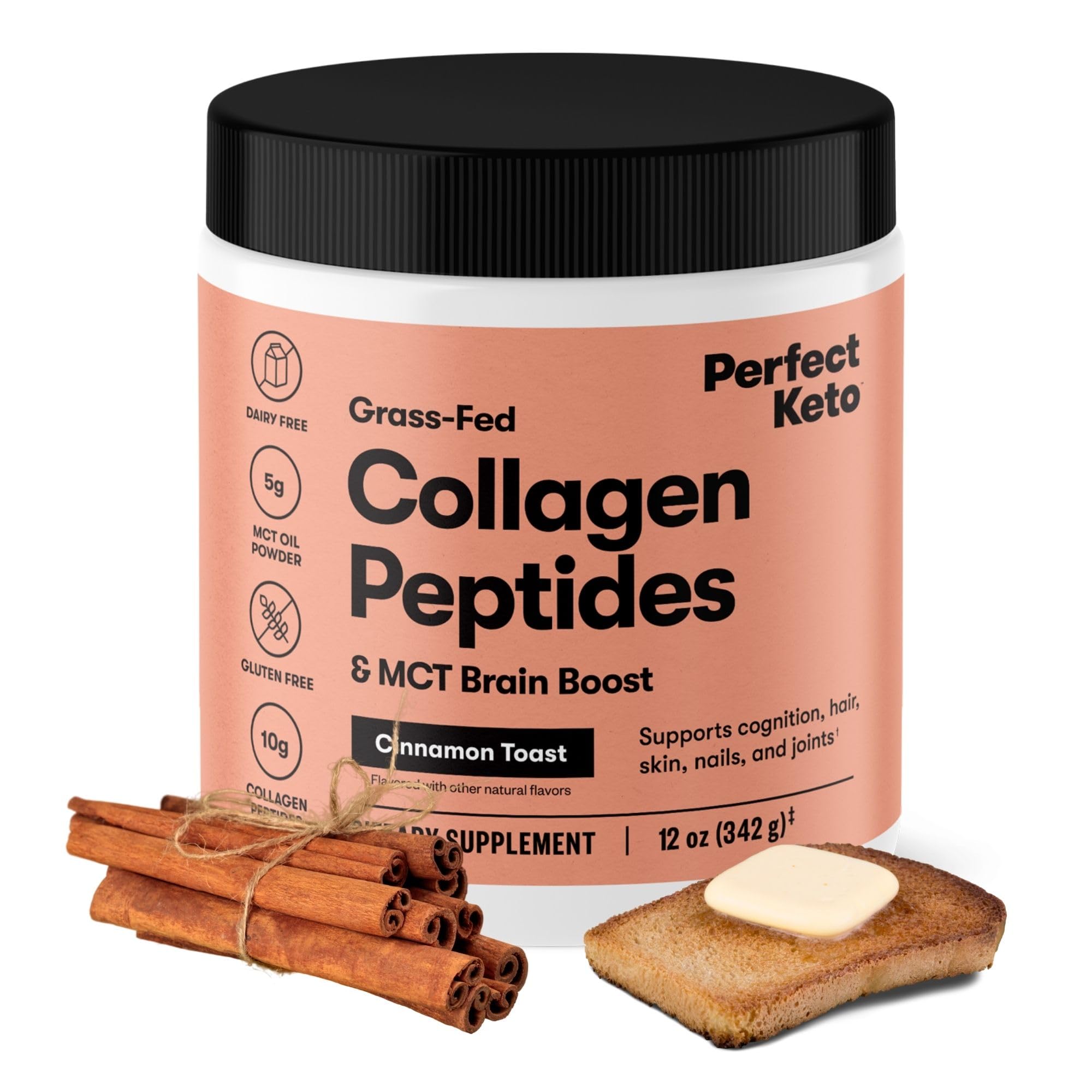 Foto 2 pulgar | Proteína En Polvo Con Péptidos De Colágeno Perfect Keto Cinnamon Toast - Venta Internacional.