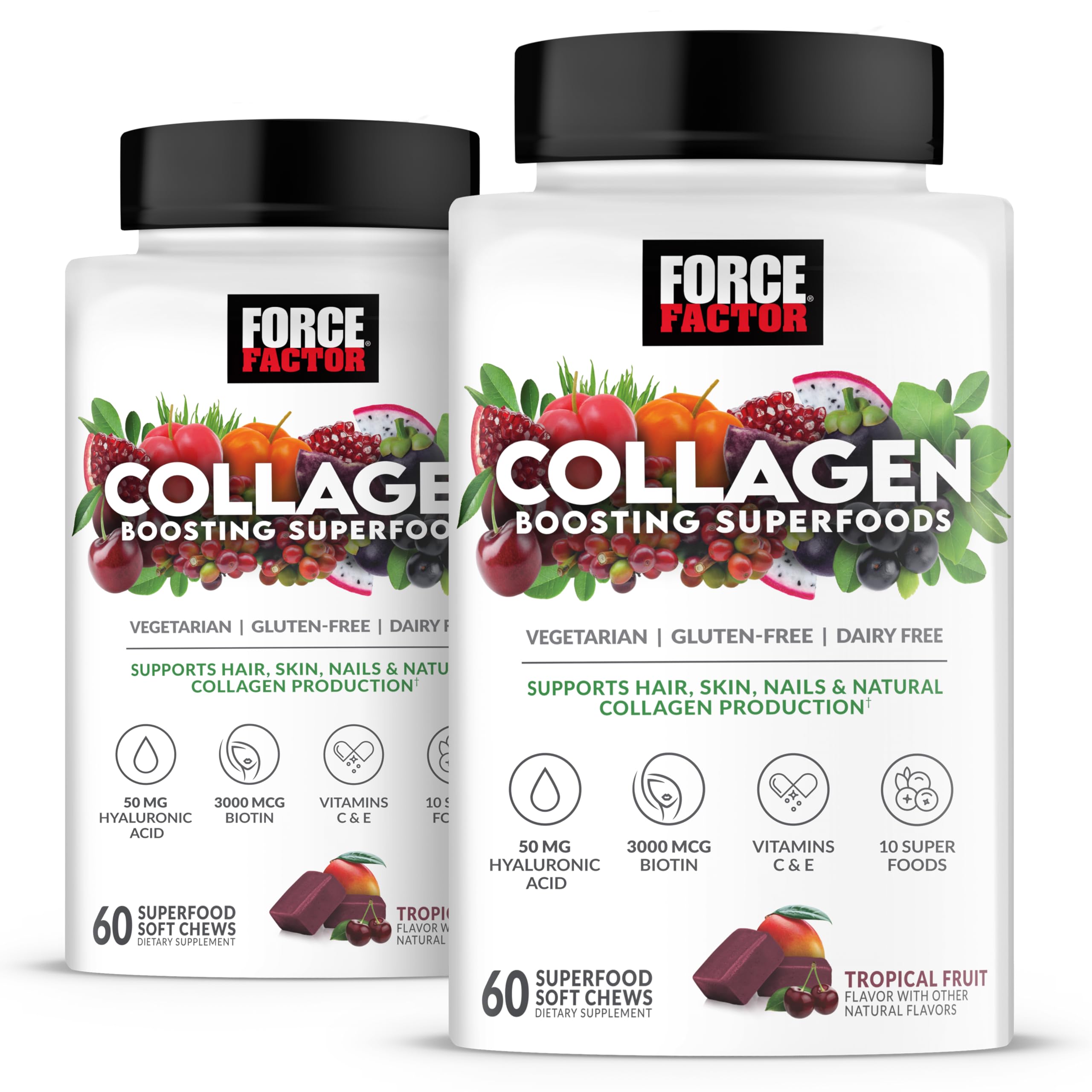 Foto 2 pulgar | Super Foods Force Factor Para Aumentar El Colágeno, Paquete De 2, 120 Comprimidos Masticables - Venta Internacional.