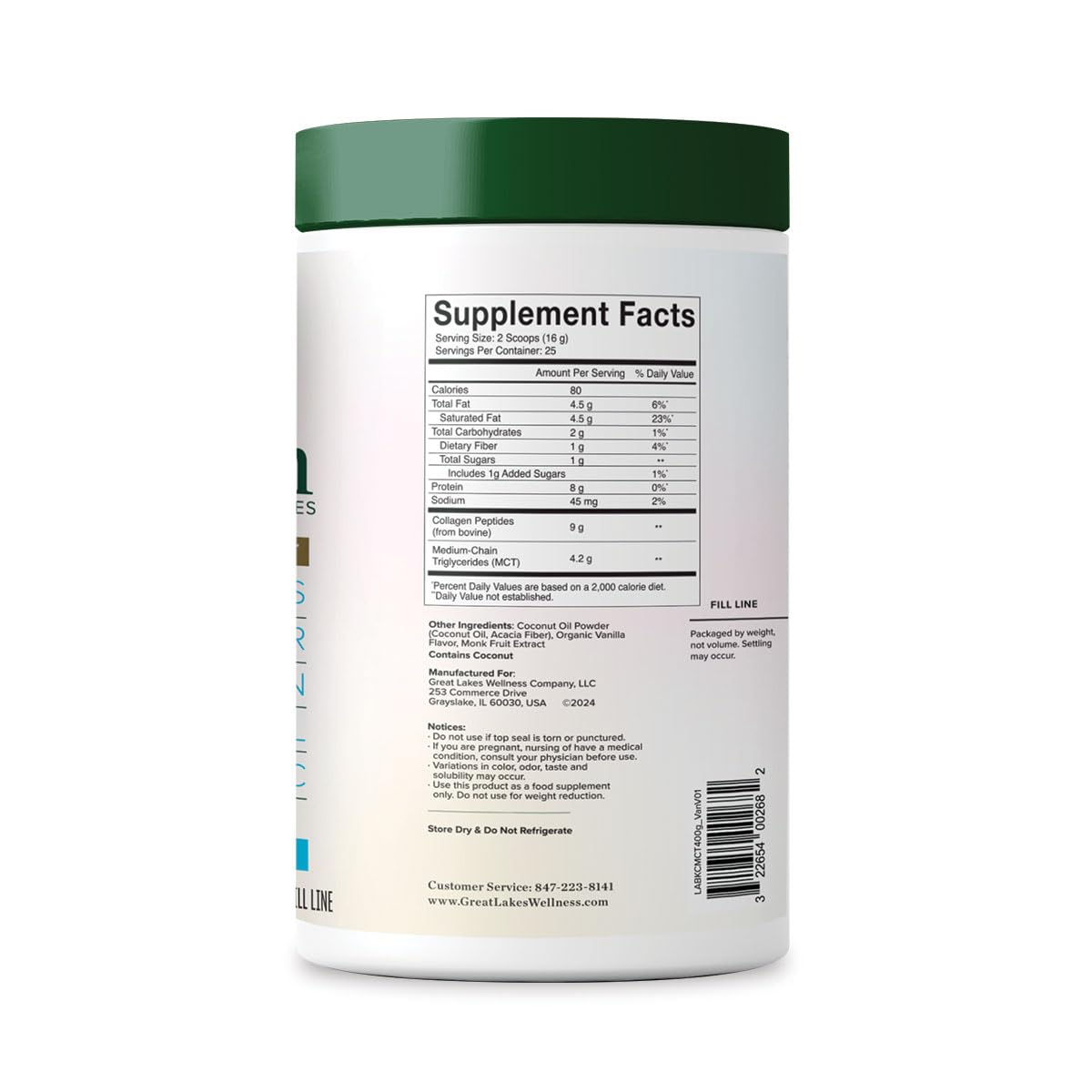 Foto 6 pulgar | Suplemento Great Lakes Wellness Keto Boost Colágeno 400 G - Venta Internacional.