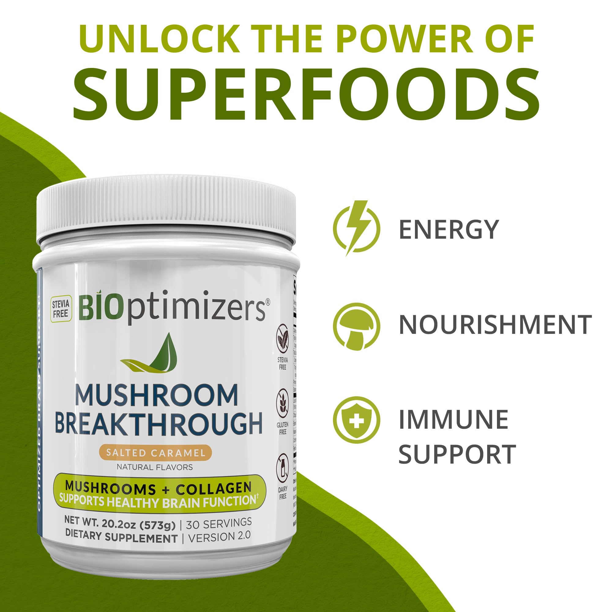 Foto 3 pulgar | Suplemento Bioptimizers Mushroom Breakthrough, 30 Porciones - Venta Internacional.