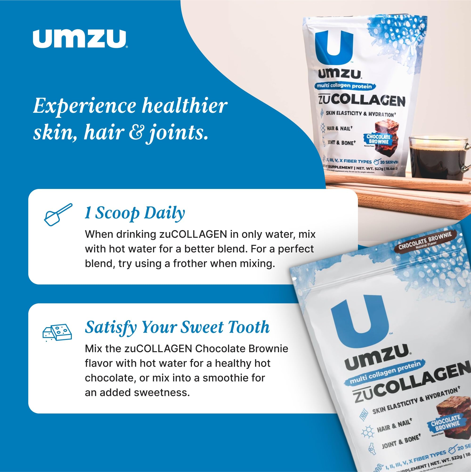 Foto 7 pulgar | Proteína En Polvo Umzu Zucollagen Hidrolizada 20g Chocolate - Venta Internacional.