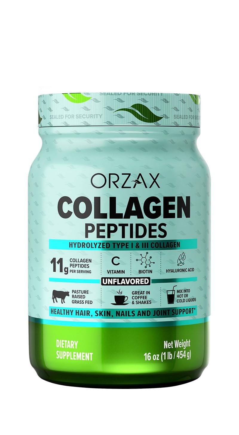 Foto 2 pulgar | Péptidos De Colágeno En Polvo Orzax 11 G Tipo I Y Iii Con Biotina 480 Ml - Venta Internacional.