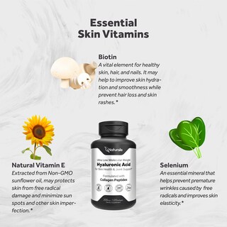 Foto 4 | Suplementos De Ácido Hialurónico Naturalis 200 Mg Con Colágeno 120 Cápsulas Blandas - Venta Internacional.