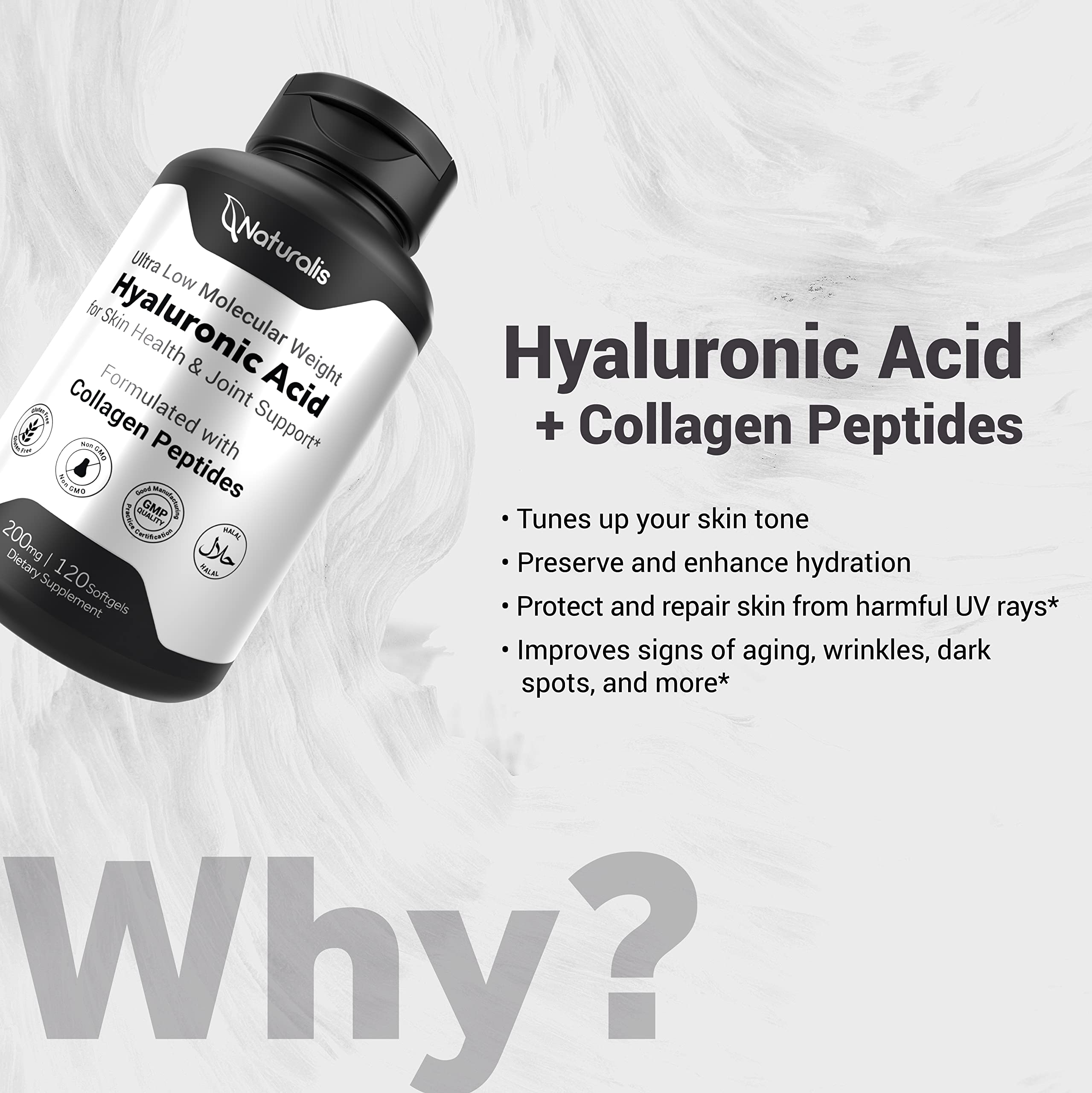 Foto 5 | Suplementos De Ácido Hialurónico Naturalis 200 Mg Con Colágeno 120 Cápsulas Blandas - Venta Internacional.