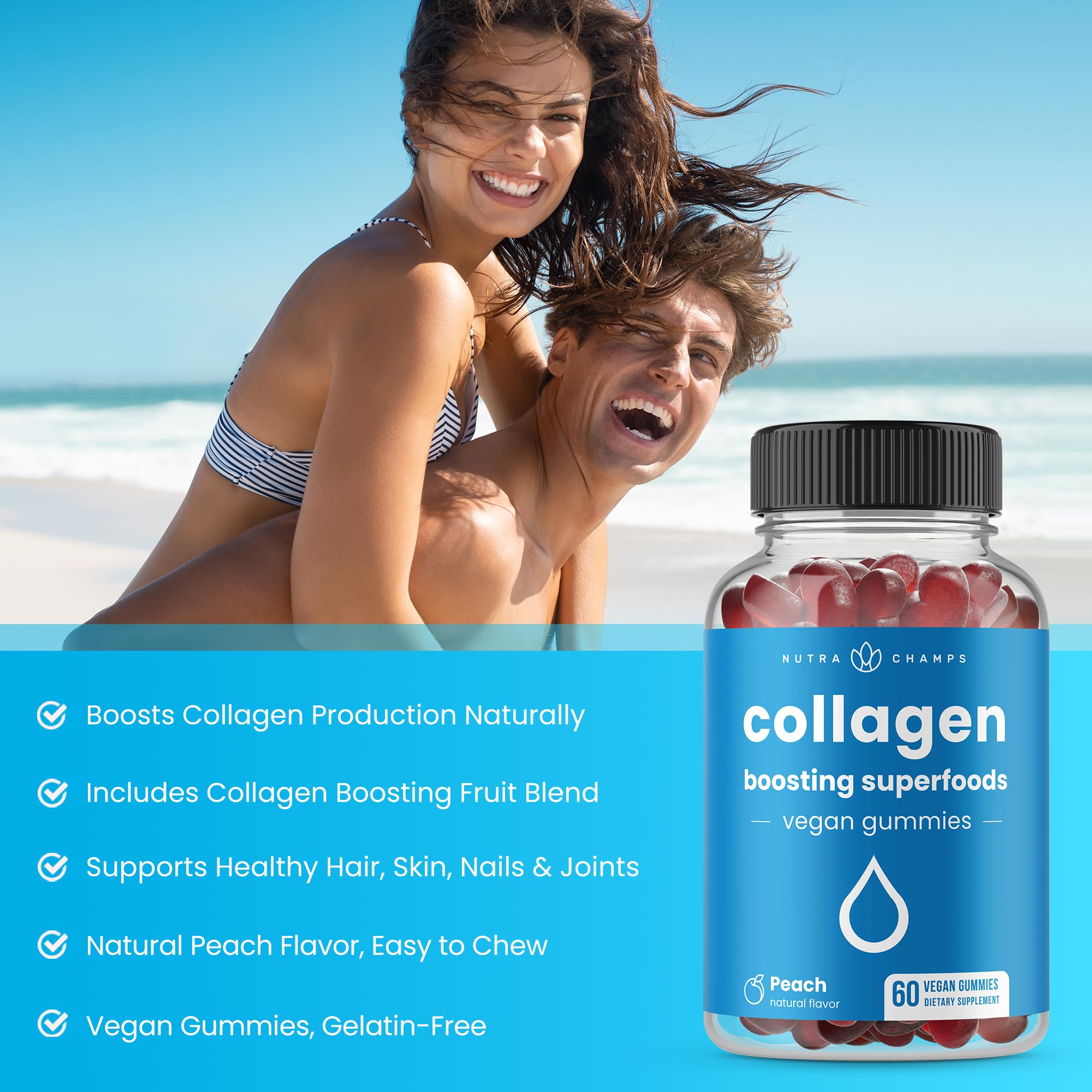 Foto 4 pulgar | Suplementos Nutrachamps Gomitas Potenciadoras De Colágeno 60 Unidades - Venta Internacional.