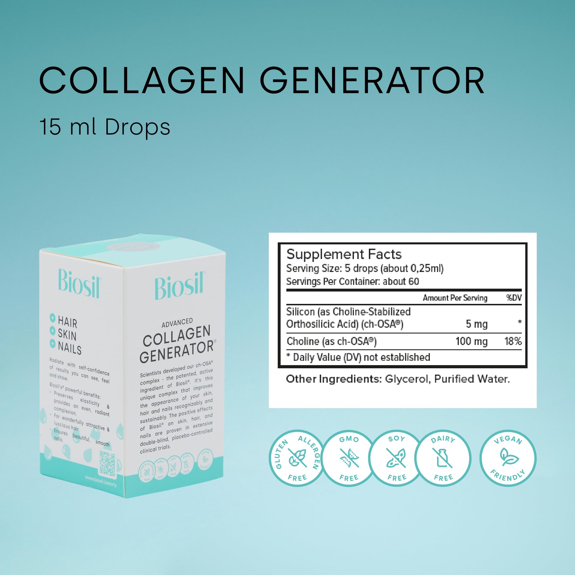 Foto 3 pulgar | Suplemento Biosil Collagen Generator 2 Piezas-Venta Internacional