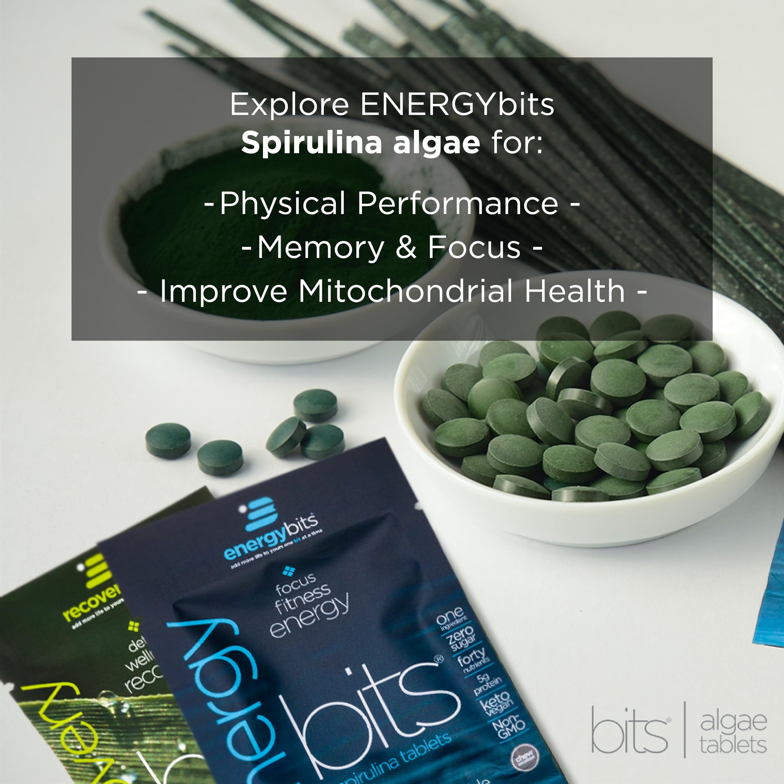 Foto 8 pulgar | Tabletas de Espirulina Energybits 1000 Tabletas Orgánicas de Algas - Venta Internacional