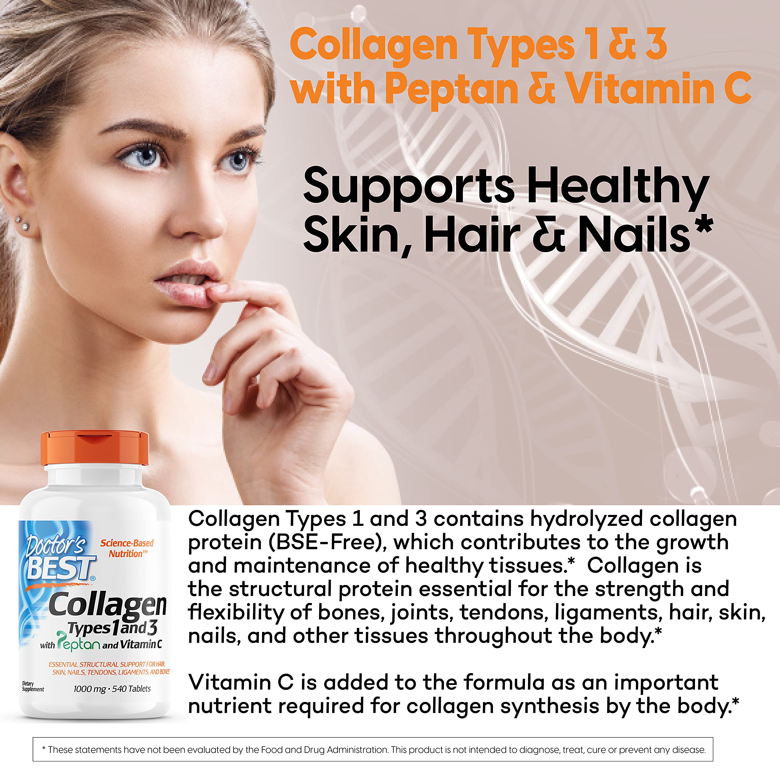 Foto 2 | Suplemento Doctor's Best Colágeno Tipos 1 y 3 1000 Mg 540 Comprimidos - Venta Internacional