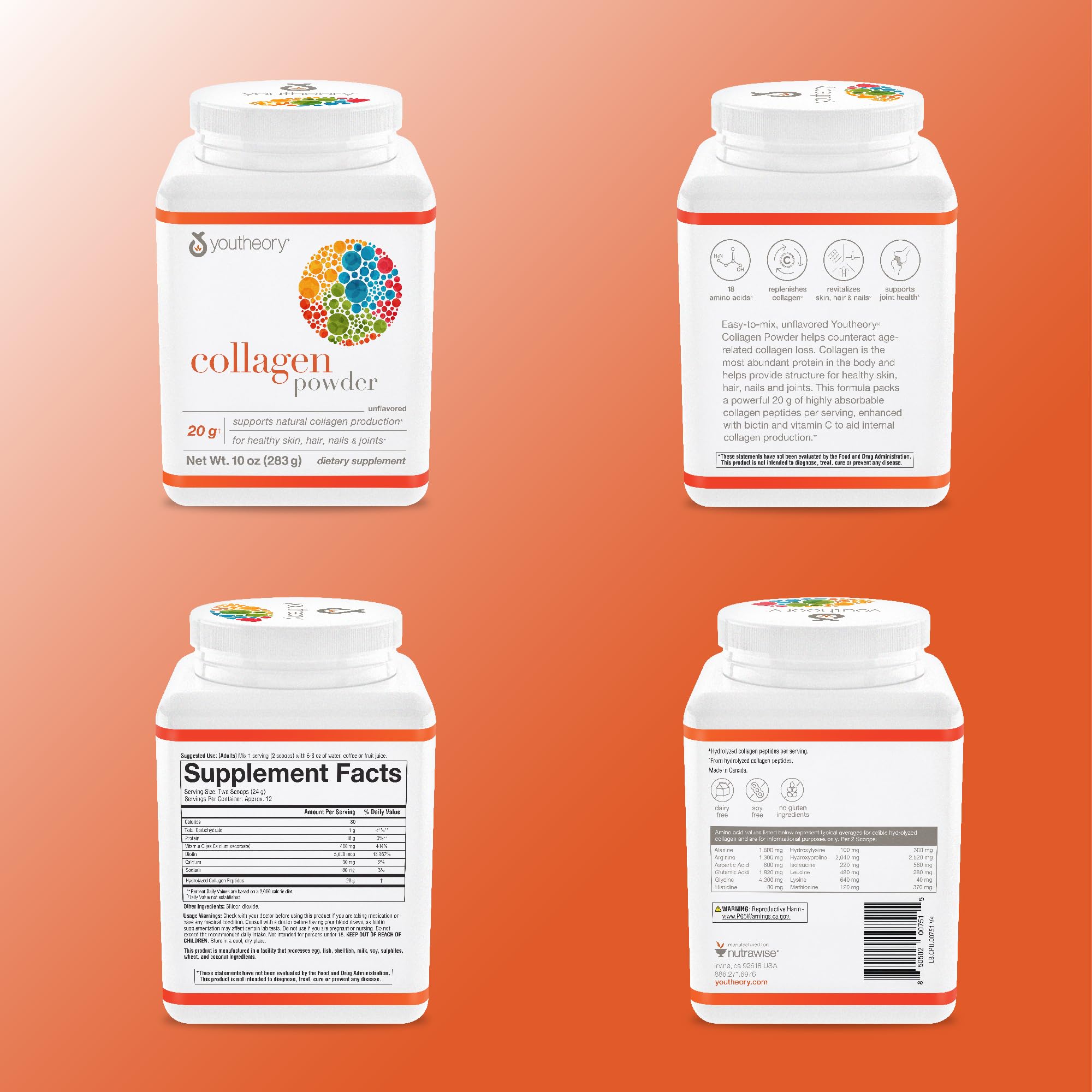 Foto 7 pulgar | Colágeno en Polvo Youtheory Premium con Vitamina C y Biotina 300 ml - Venta Internacional