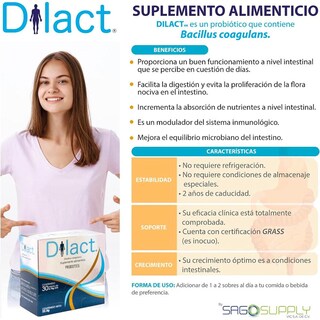 Foto 3 | Probióticos Dilact 0.75g 30 Sobres