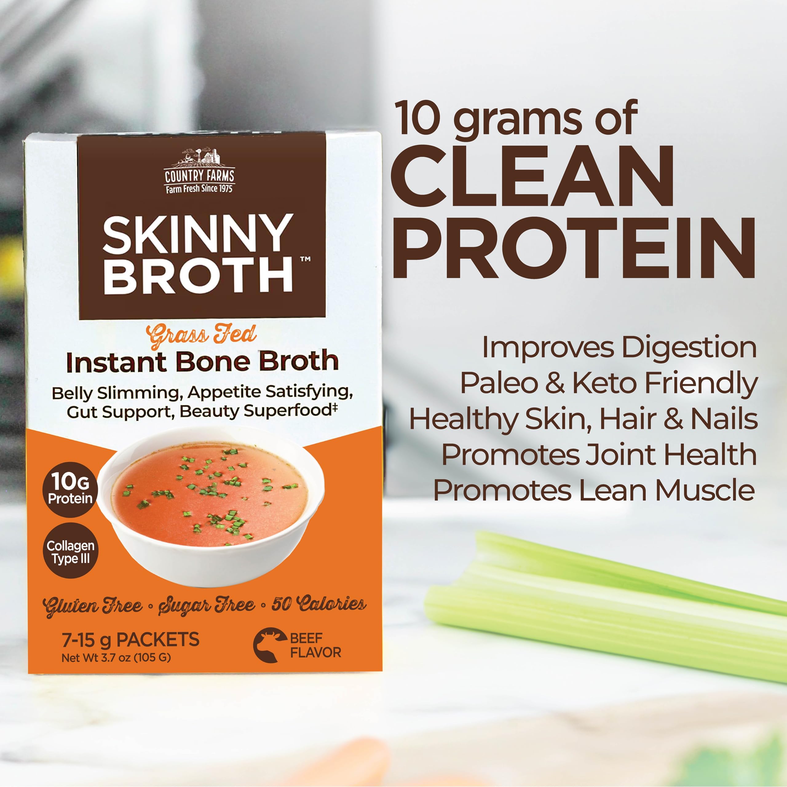 Foto 4 pulgar | Plan de 7 Días de Broth Country Farms Skinny Broth Instant Beef Bone - Venta Internacional