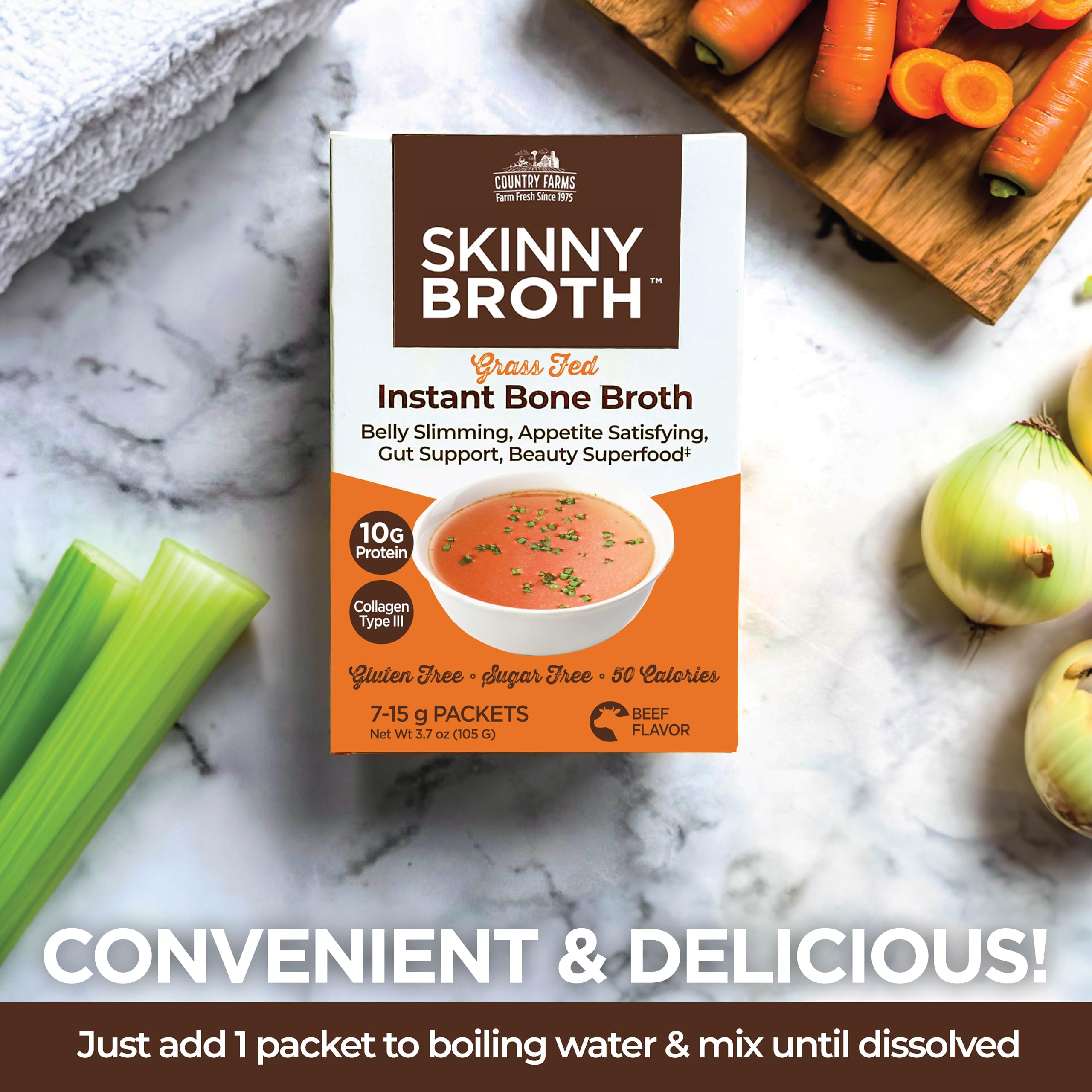 Foto 6 pulgar | Plan de 7 Días de Broth Country Farms Skinny Broth Instant Beef Bone - Venta Internacional